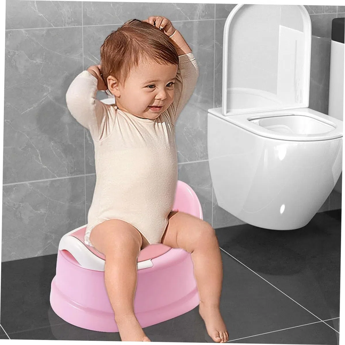 Milisten Tragbares Töpfchen für Kleinkinder Mädchen aus Pp Praktische Reise Toilette für Zuhause und Auto Leicht und Bequem zum Mitnehmen