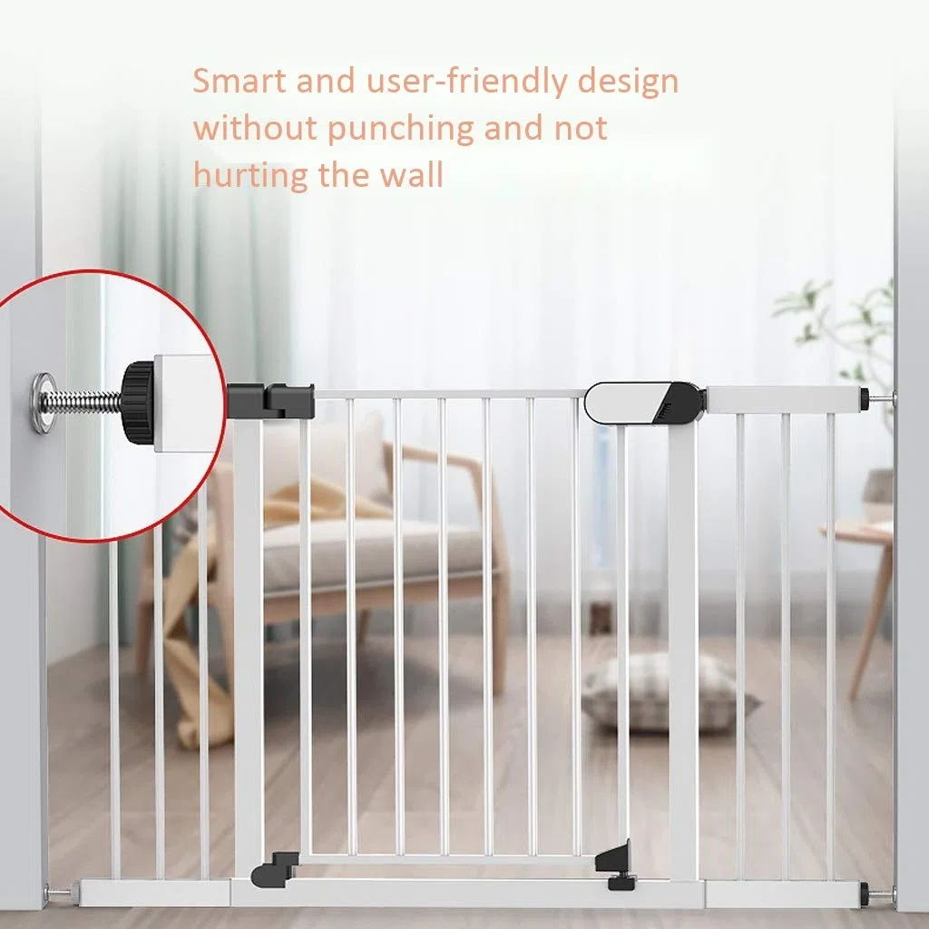 ArinkO Stanzfreies hohes Treppenschutzgitter für die Sicherheit von Kindern und Haustieren – Verstellbarer Zaun für Treppen und Spielbereiche – Höhe: 76 cm – Länge: 222–229 cm