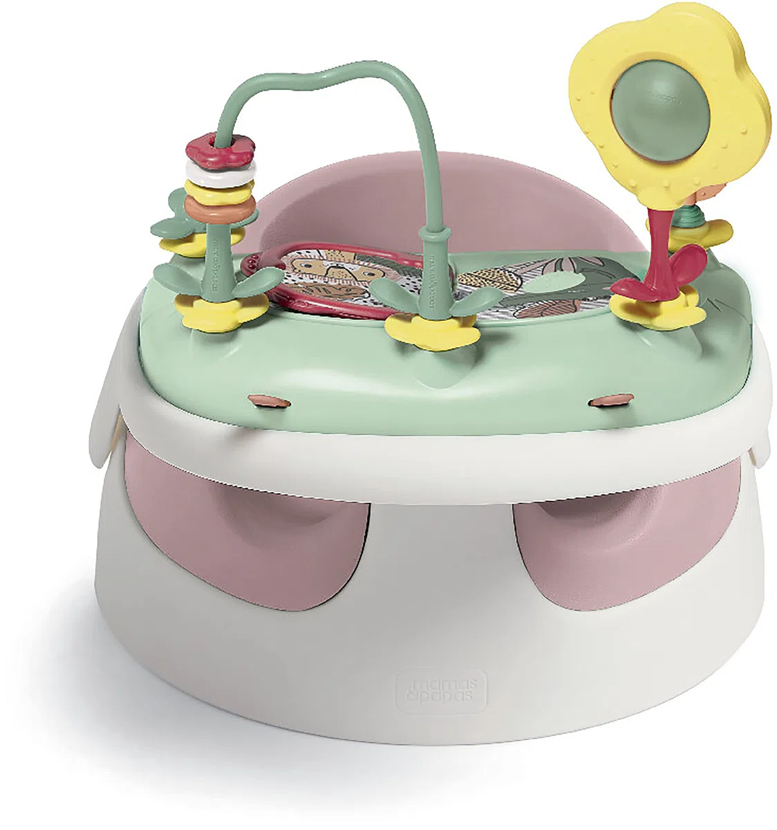 Mamas & Papas Baby Snug Sitz und Aktivitätsbrettchen mit verstellbaren Funktionen, Stützfunktion, Stabil und leicht zu reinigen, Pastell (Rosa)