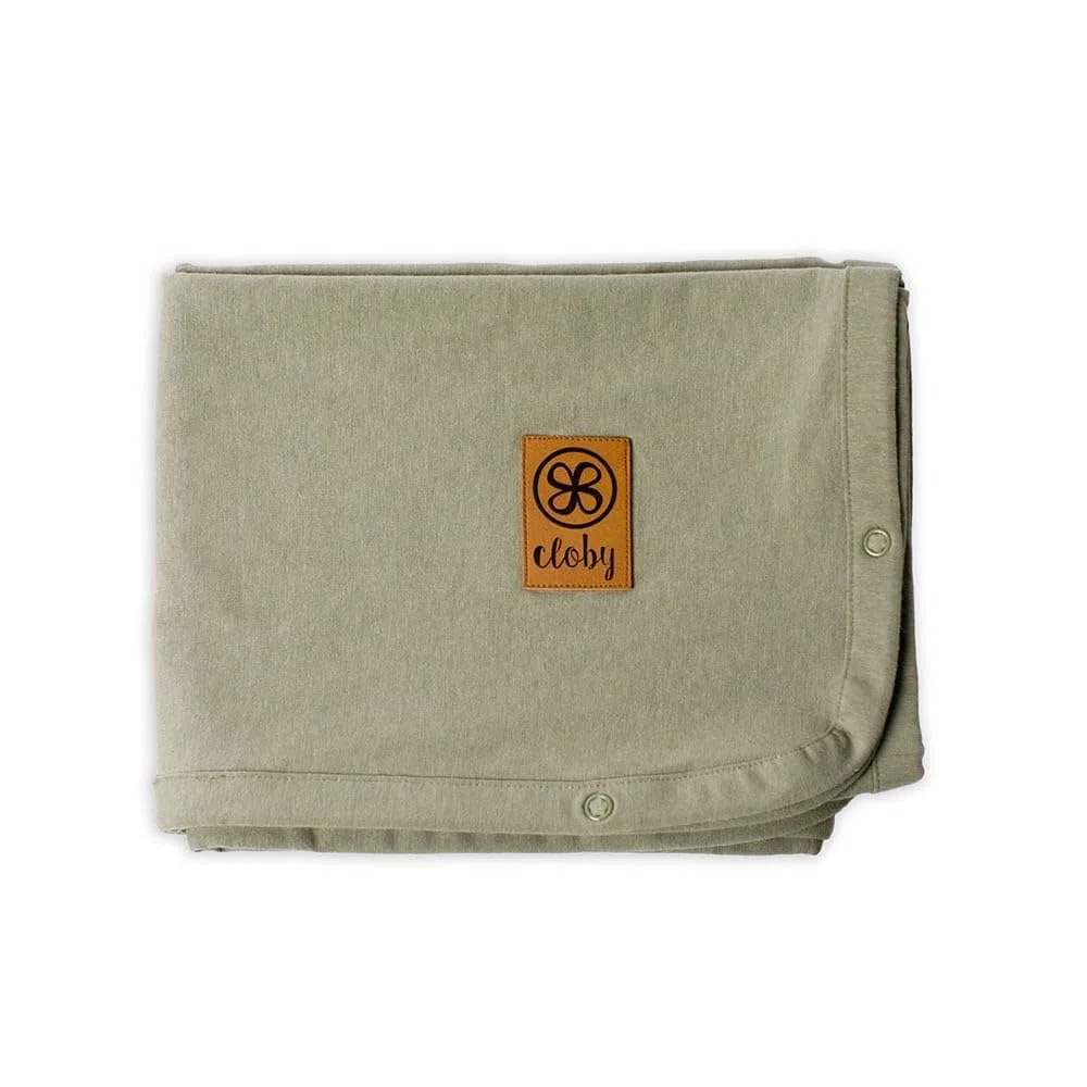 Cloby Babydecke mit UV-Schutz UPF 50+ multifunktional Sonnenschutz Kinderwagen Babyschale olive
