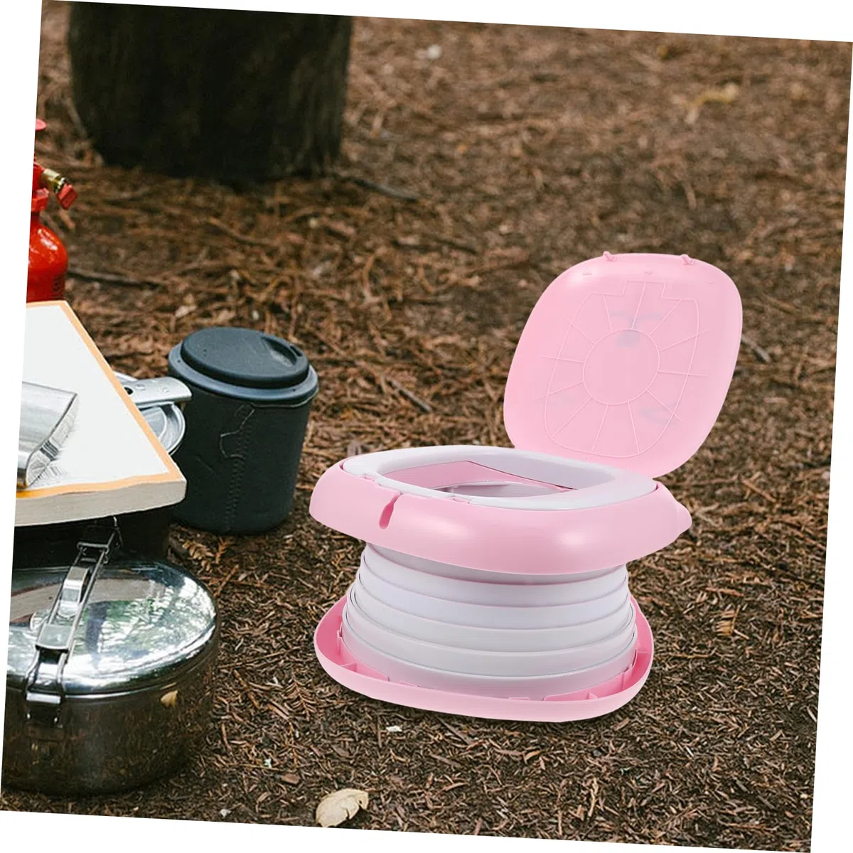 Gatuida Faltbares Töpfchen für Kleinkinder mit Griff Tragbares Reise-toilettensitz für Camping und Outdoor-abenteuer Auslaufsicher und Leicht zu Reinigen