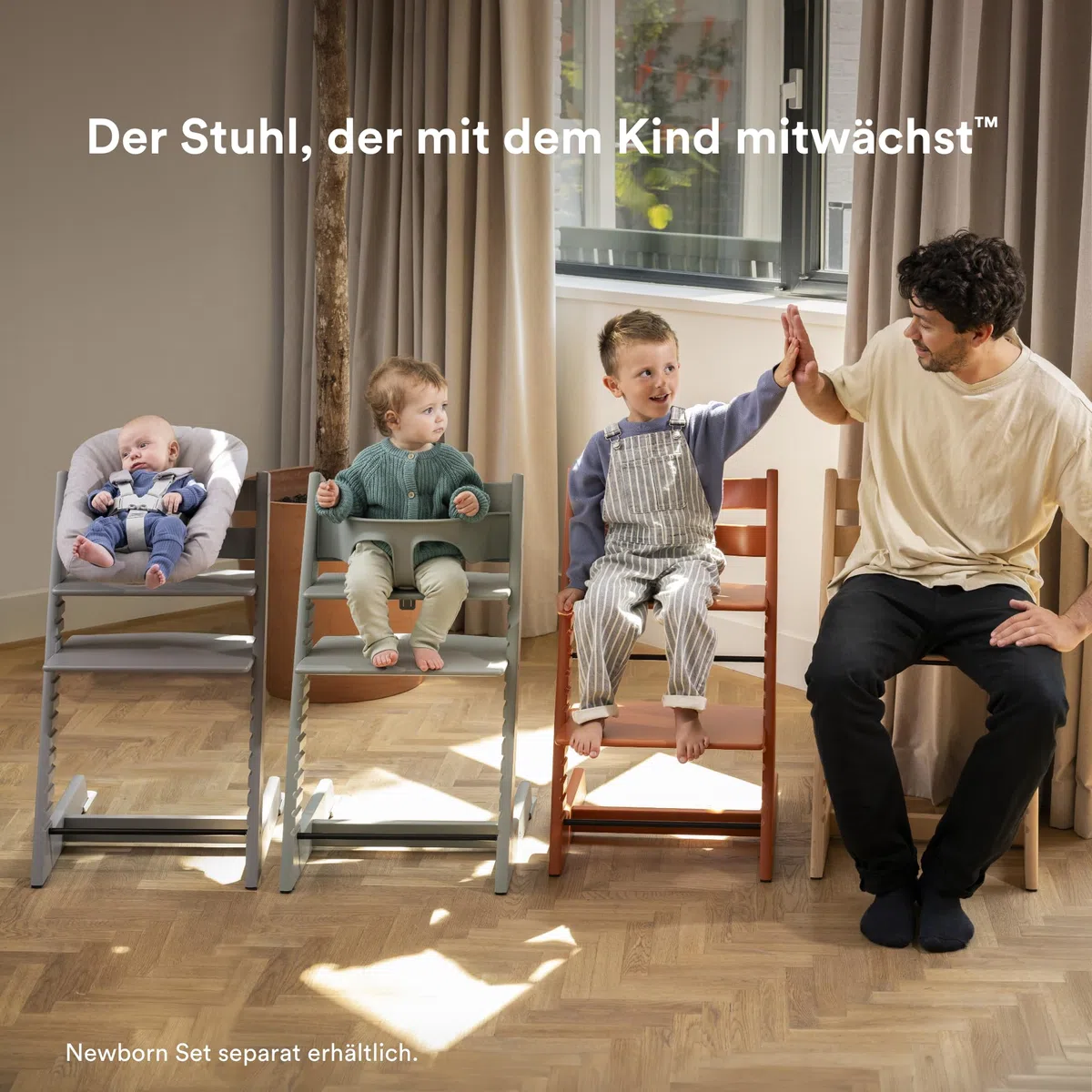 Stokke Tripp Trapp Hochstuhl, White - Inklusive Stuhl + Baby Set2 für Kinder von 6-36 Monaten - Verstellbar, ergonomisch & leicht zu reinigen