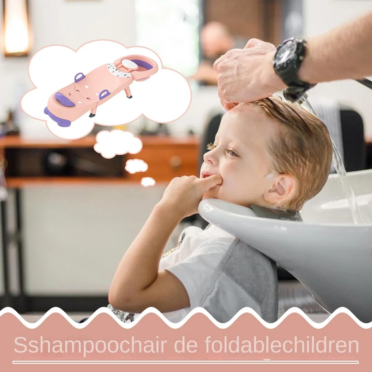 Shampoo Stuhl für Kinder – Badesitz zum Waschen der Haare, faltbarer | Shampoo-Salonstuhl für Kinder | für Kinder mit Shampoo-Becken für