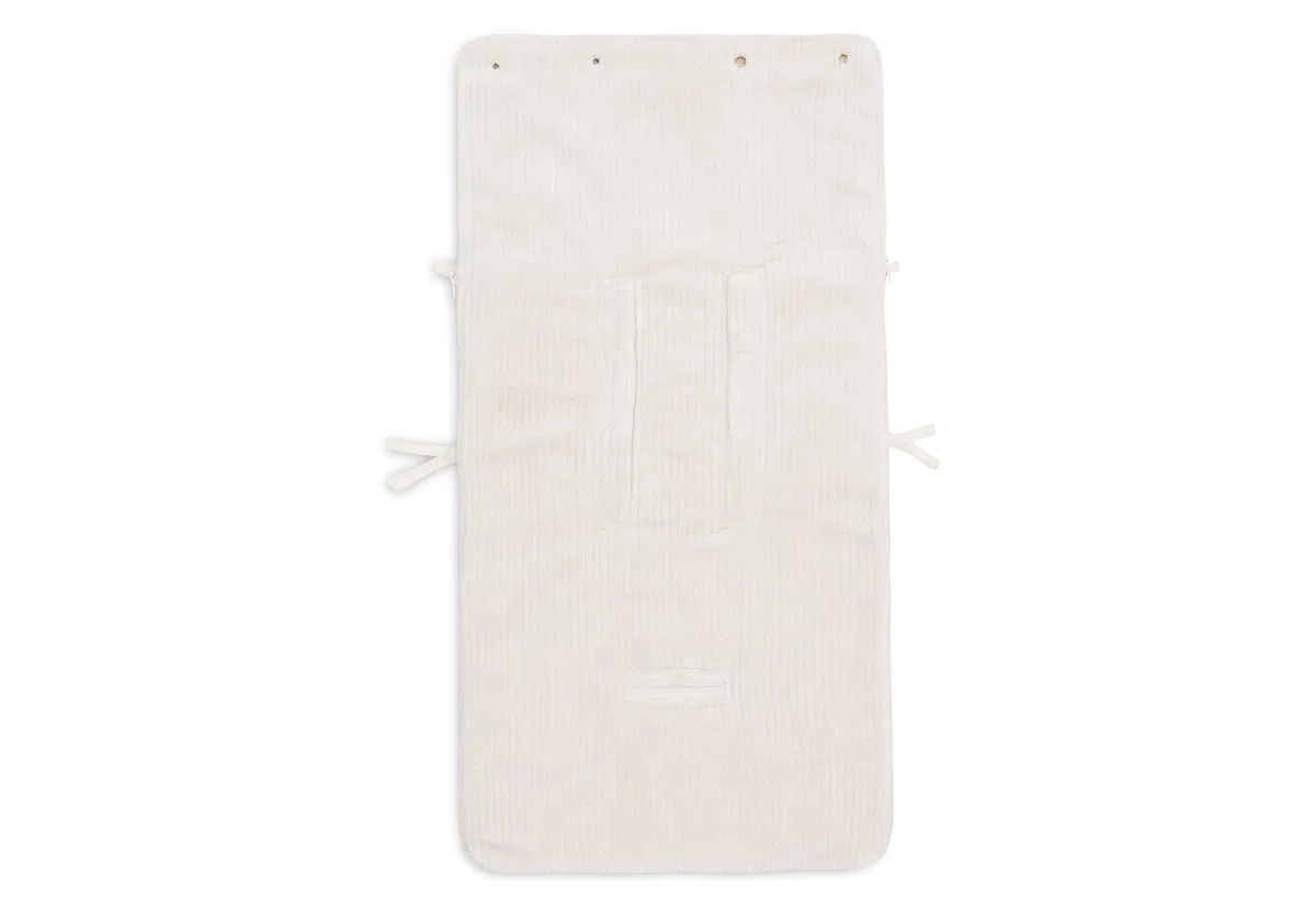 Jollein Fußsack Cloudy Rib Oatmeal Babyschale Kinderautositz Gruppe 0+ Kinderwagen 3-Punkt- 5-Punkt-Gurt Rippstruktur Fleecefutter
