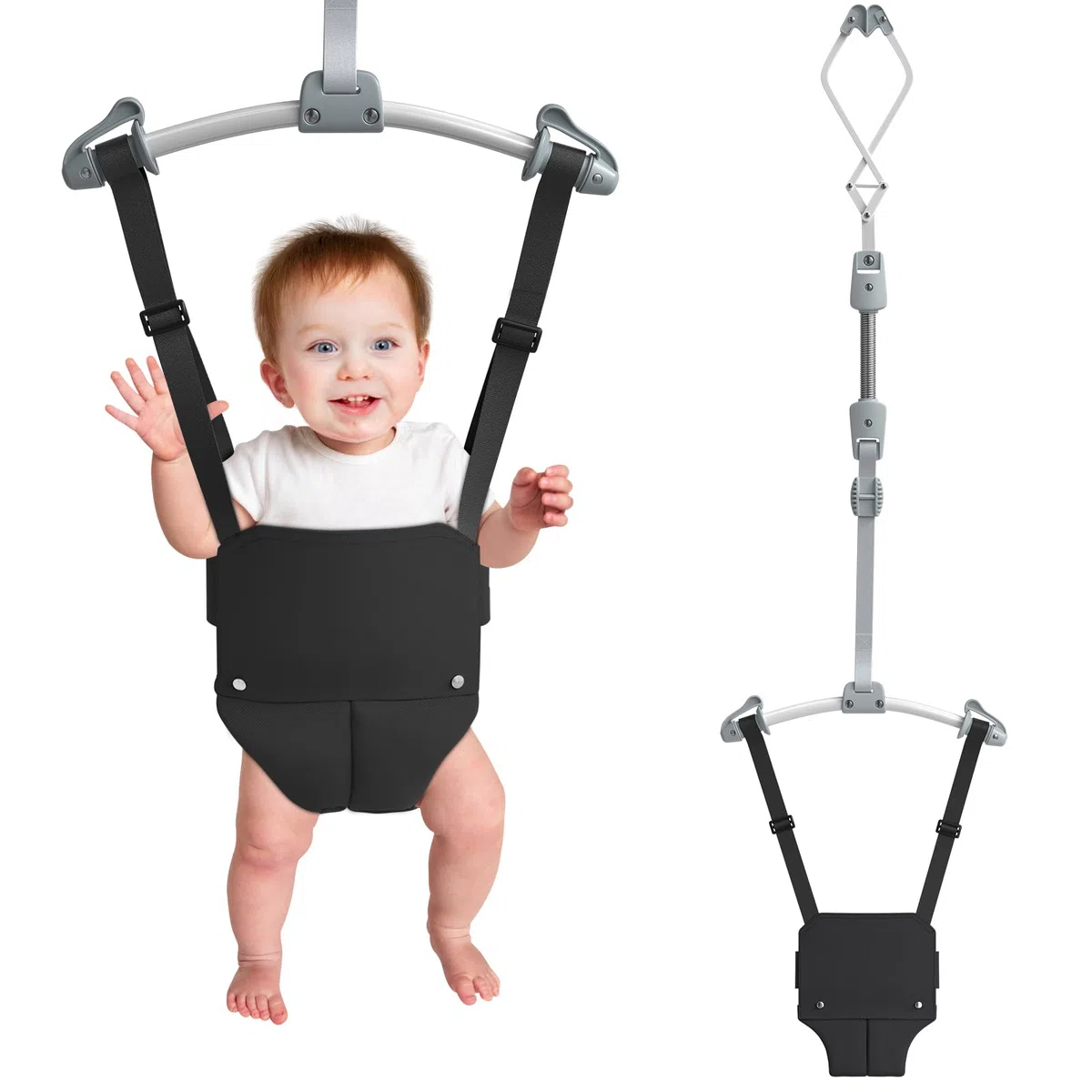 Baby-Tür-Jumper 6-18Monate (mit Türclip), elastischer Schwung Baby mit starker Feder und verstellbarer Riemen, tragbarer Türschwung für Kleinkinder mit Sicherheitsverriegelungsgur