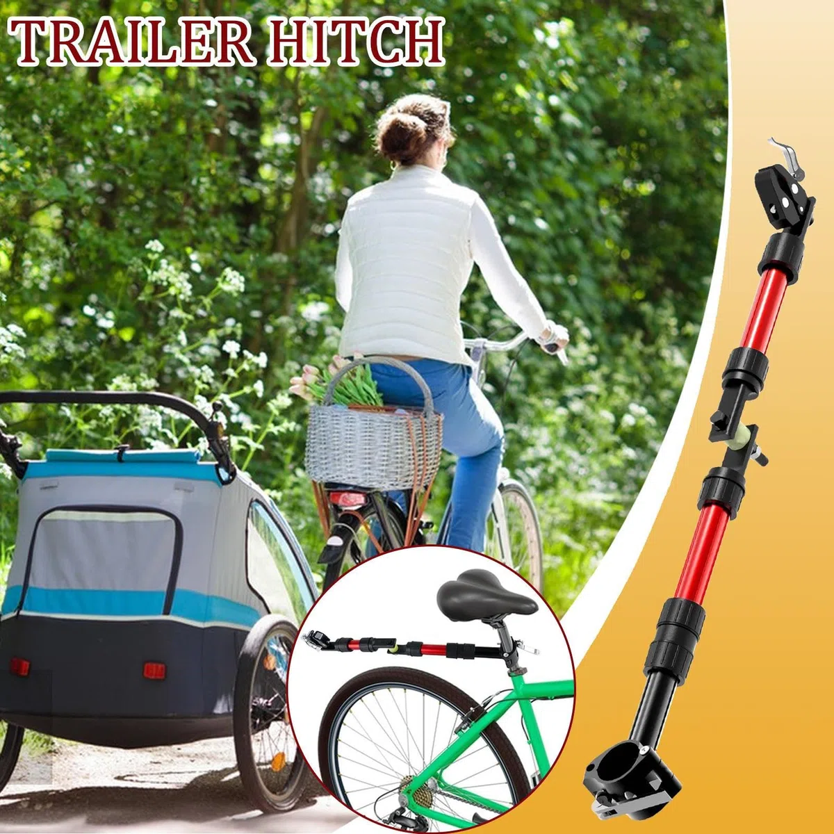 Anhängerkupplung für Fahrradanhänger, Adapter für Kupplung | Fahrradzubehör aus Legierung mit 270-Grad-Drehung für den Transport von Kindern, Lasten, Haustieren und im Freien