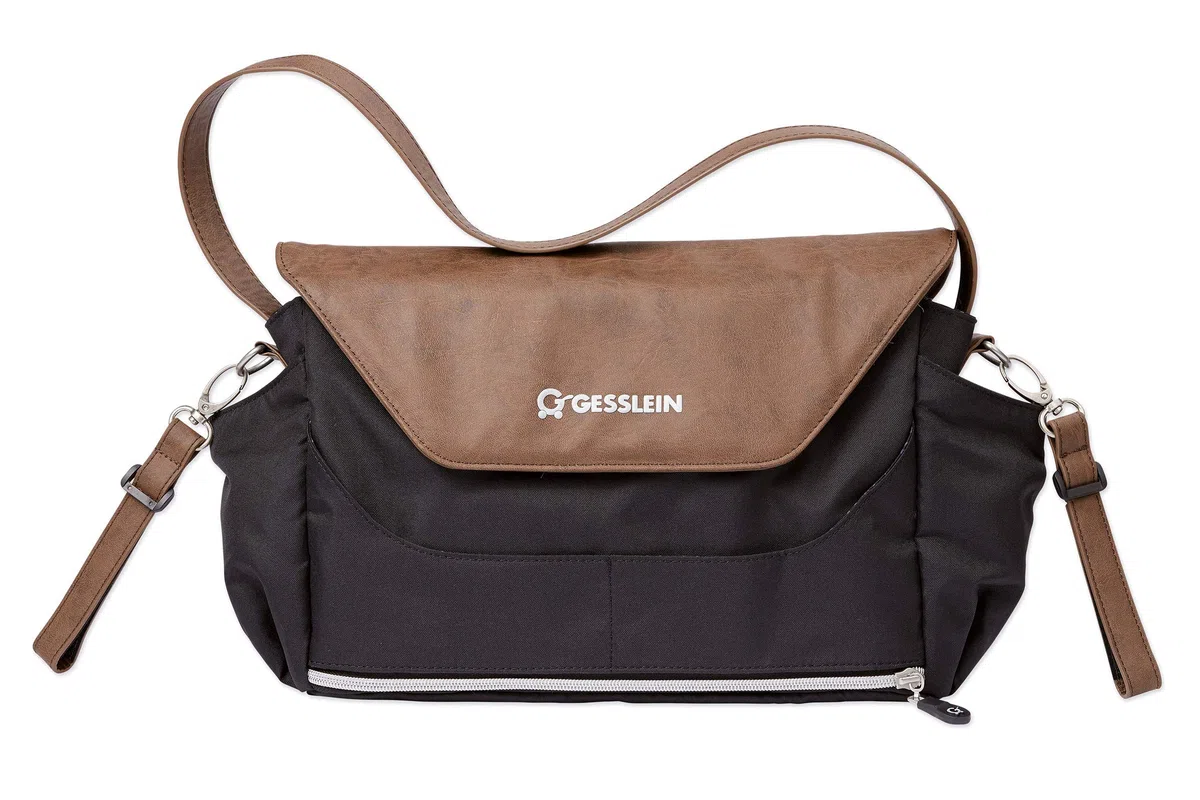Gesslein Praktischer Organizer für den Kinderwagen in Lederoptik, tabak