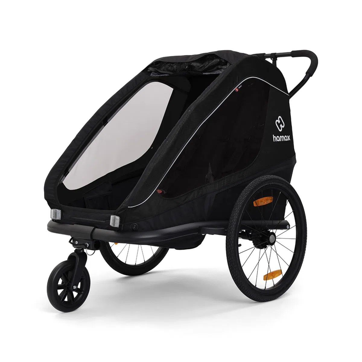 Hamax Traveller Double Kinderanhänger Fahrradanhänger 2-sitzer schwarz HAM400058