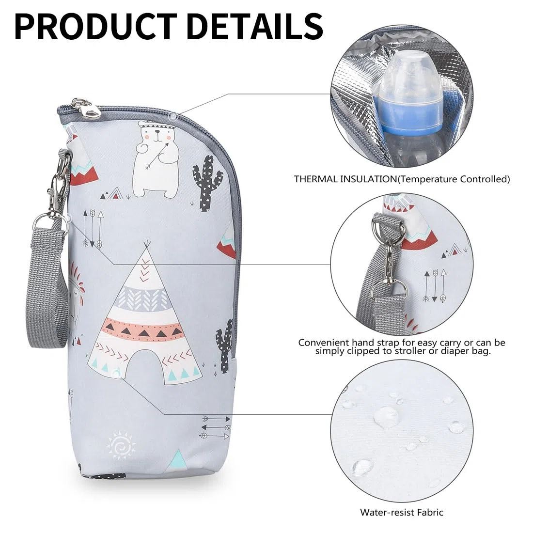 1 Pcs Babyflasche Isolierungstasche, tragbare Babyflaschen-Tasche für Kinderwagen Outdoor-Reisen