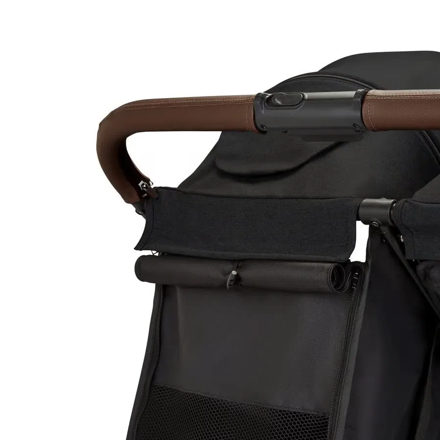 Ickle Bubba Venus Prime Doppelkinderwagen - geeignet von Geburt bis 15 kg (ca. 3 Jahre), leichter, faltbarer Zwillingskinderwagen mit Neugeborenenkokon, 2 Fußwärmern und Regenschutz (Schwarz)
