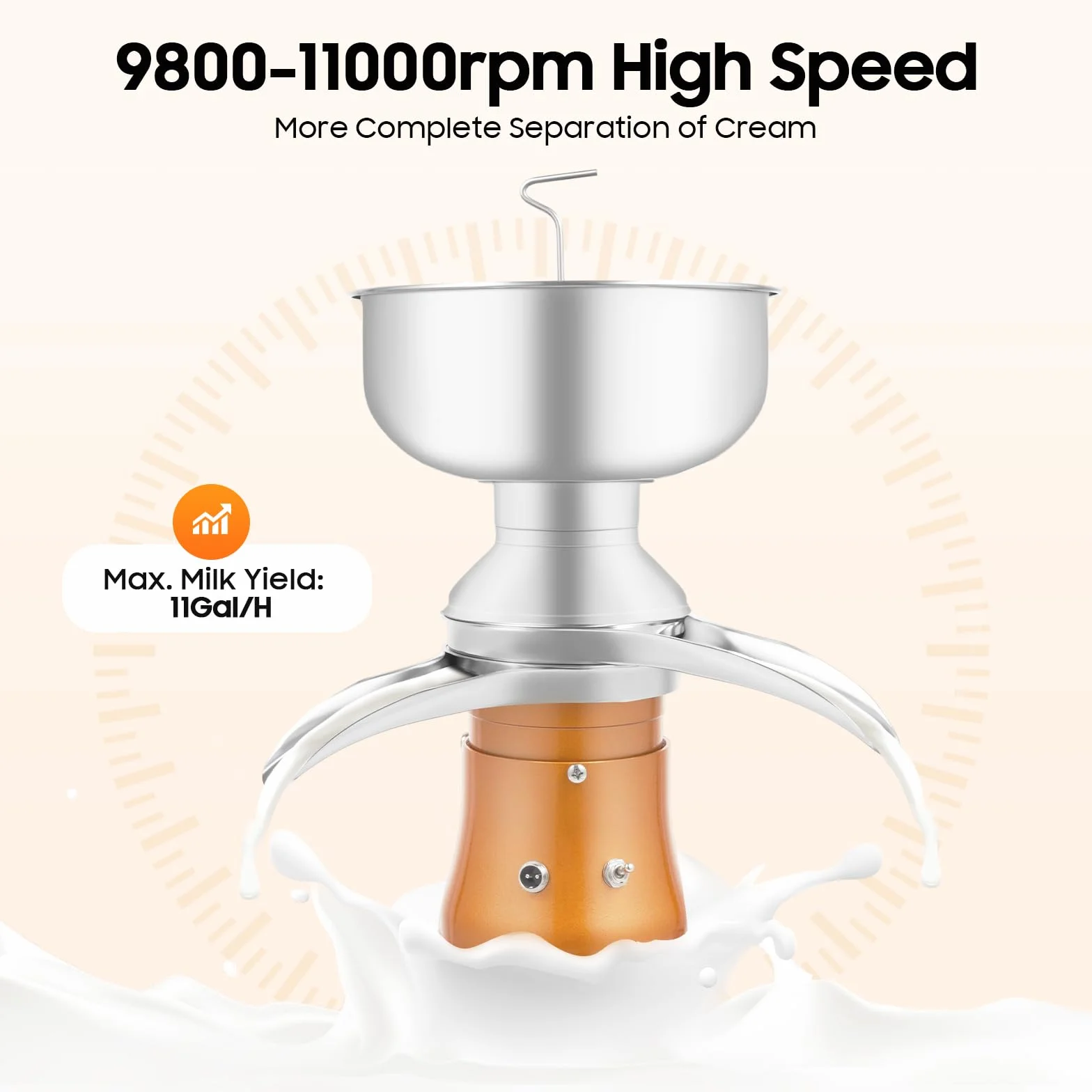 Milch-Sahne-Separator,Elektrischer Milch-Sahne-Zentrifugalseparator,Milchzentrifuge,Elektrischer Milchcremeabscheider,Milchseparator,zur Vollmilchverarbeitung und Sahneabtrennung