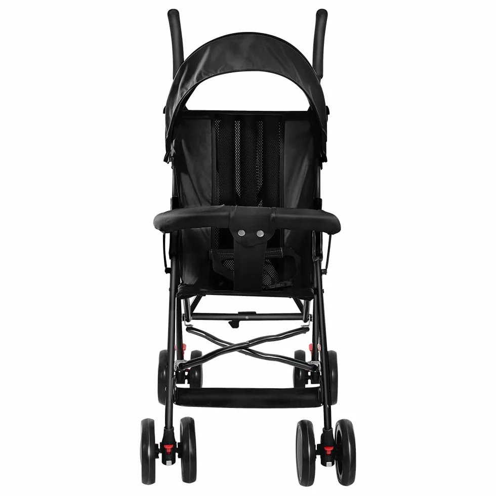 Kinderwagen, leicht und kompakt, von 0 Monaten bis 4 Jahren, maximale Tragfähigkeit von 25 kg, zusammenklappbarer Kinderwagen, neigbare Rückenlehne, automatische Faltung in 1 Schritt, CanopyD-Schwarz