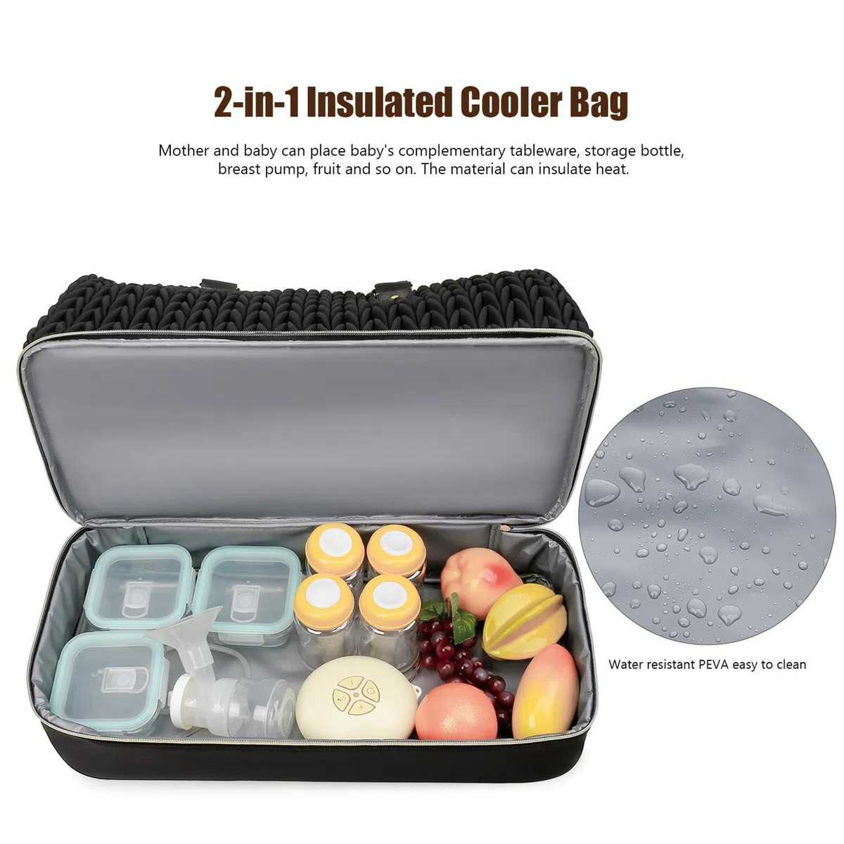 Generico Wasserdichte Wickeltasche für Damen, tragbare Wickelunterlage mit | isolierter Tasche, Organizer für Windeln und Feuchttücher, praktisches Zubehör für Zuhause, Reisen, Spaziergänge Eltern