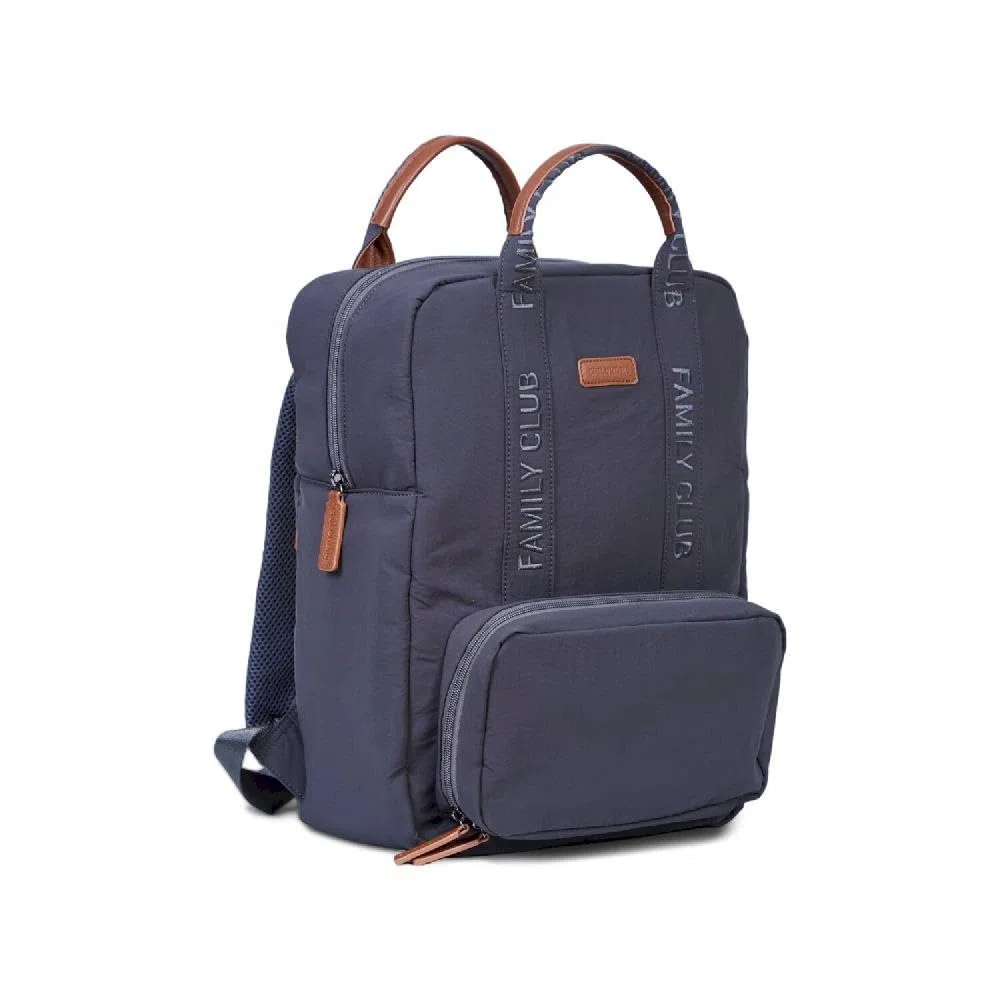 CHILDHOME, Wickelrucksack Family Bag Club, Großes Fassungsvermögen, Multifunktional, 11 Fächer, Isotherm Taschen, Trolley-Koffer Durchgang, Kinderwagenbefestigung, 20,5L, Grau