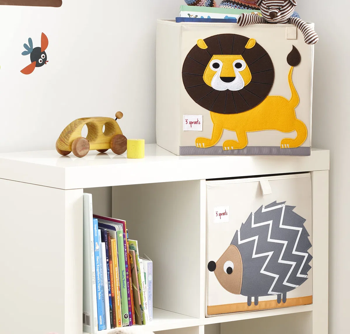 3 Sprouts, Aufbewahrungsbox Kinder mit Deckel, Spielzeugbox für Kallax Regale, Box zur Spielzeugaufbewahrung, Kinder Aufbewahrungsbox Kinderzimmer, Aufbewahrungsboxen für Spielzeug - Löwe