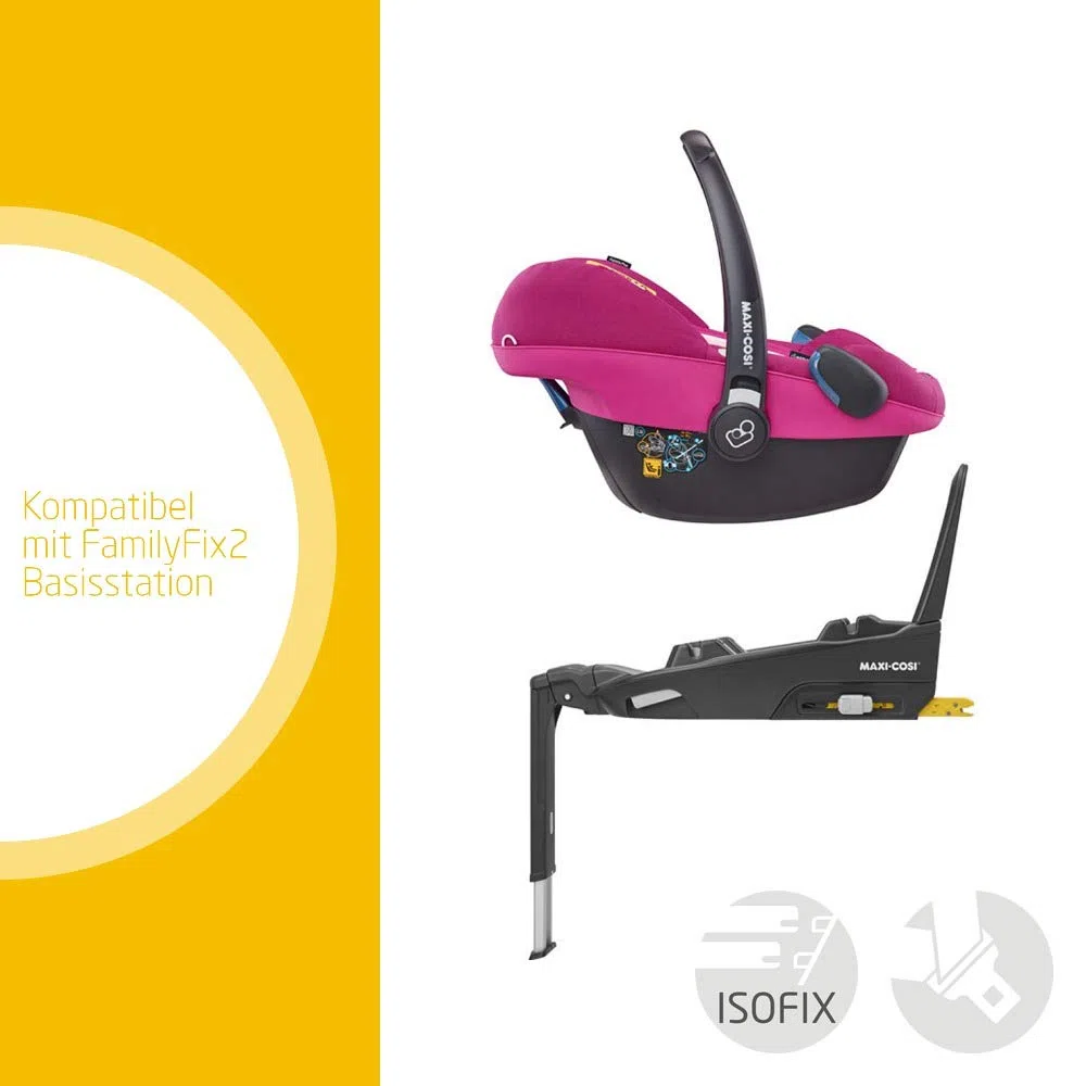 Maxi-Cosi Pebble Plus i-Size Babyschale, Gruppe 0+ Autositz für Babys, inkl. Sitzverkleinerer, nutzbar ab der Geburt bis ca. 12 Monate (0-13 kg / 45-75 cm), Frequency Pink, pink