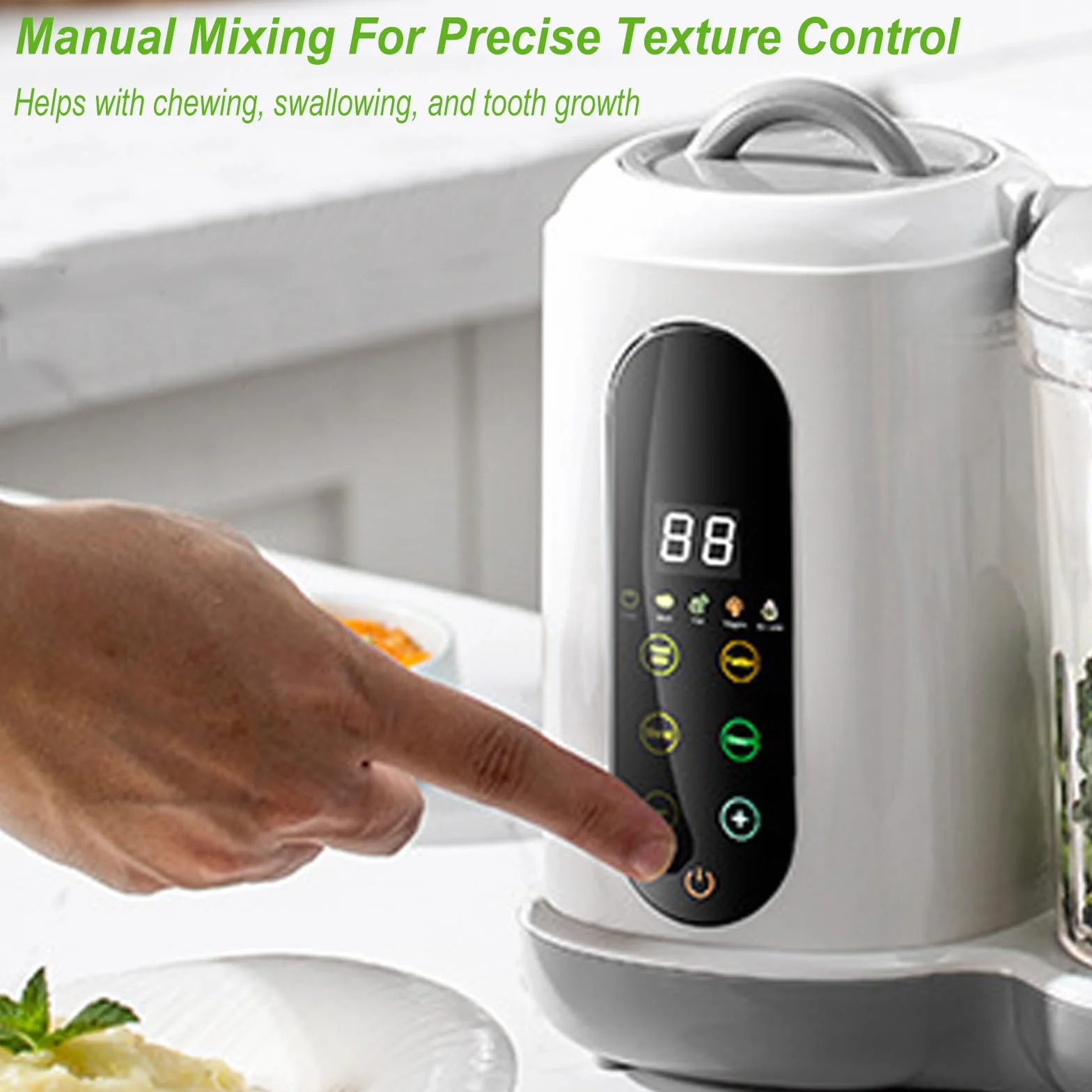 Babynahrungszubereiter, Multifunktions Baby Food Maker mit Dämpfen, Mixen & Erwärmen, Babybrei Zubereiter mit 4 Kochvoreinstellungen Dampfgarer und Mixer für Babynahrung