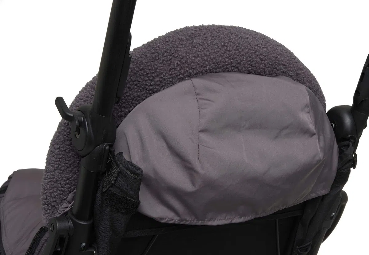 Jollein Fußsack Grey - Für Buggy und Kinderwagen - Für 3-Punkt- und 5-Punkt-Gurt - Mit Teddy Gefütterter Fußsack Kinderwagen - Wasserabweisend - Grau