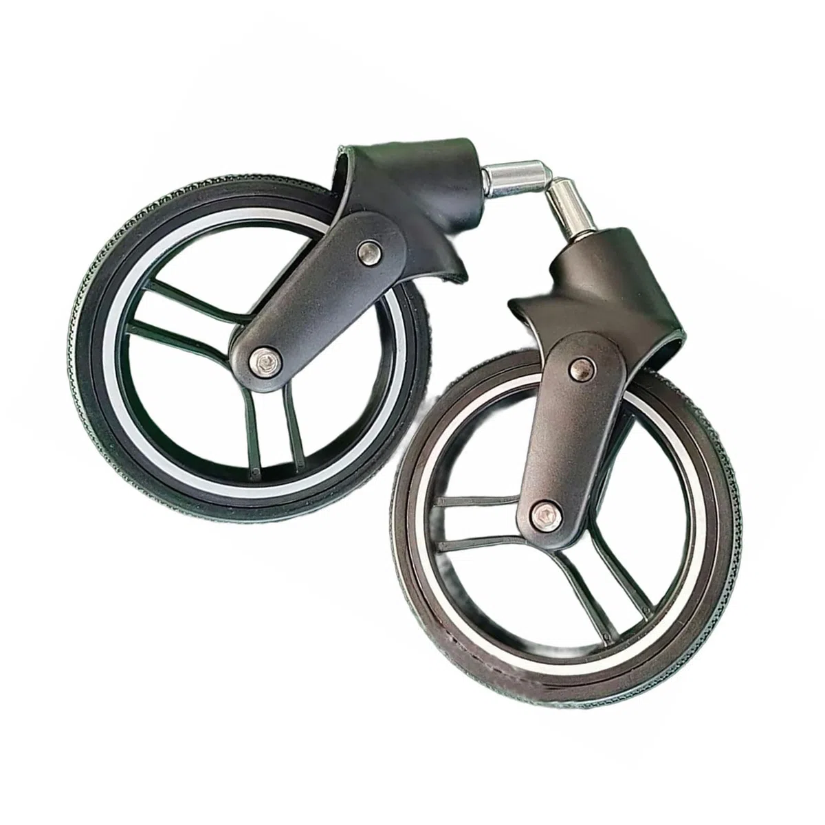 Baby Kinderwagen Rad Set Gummi und Metall Ersatz Vorderarmlehne f