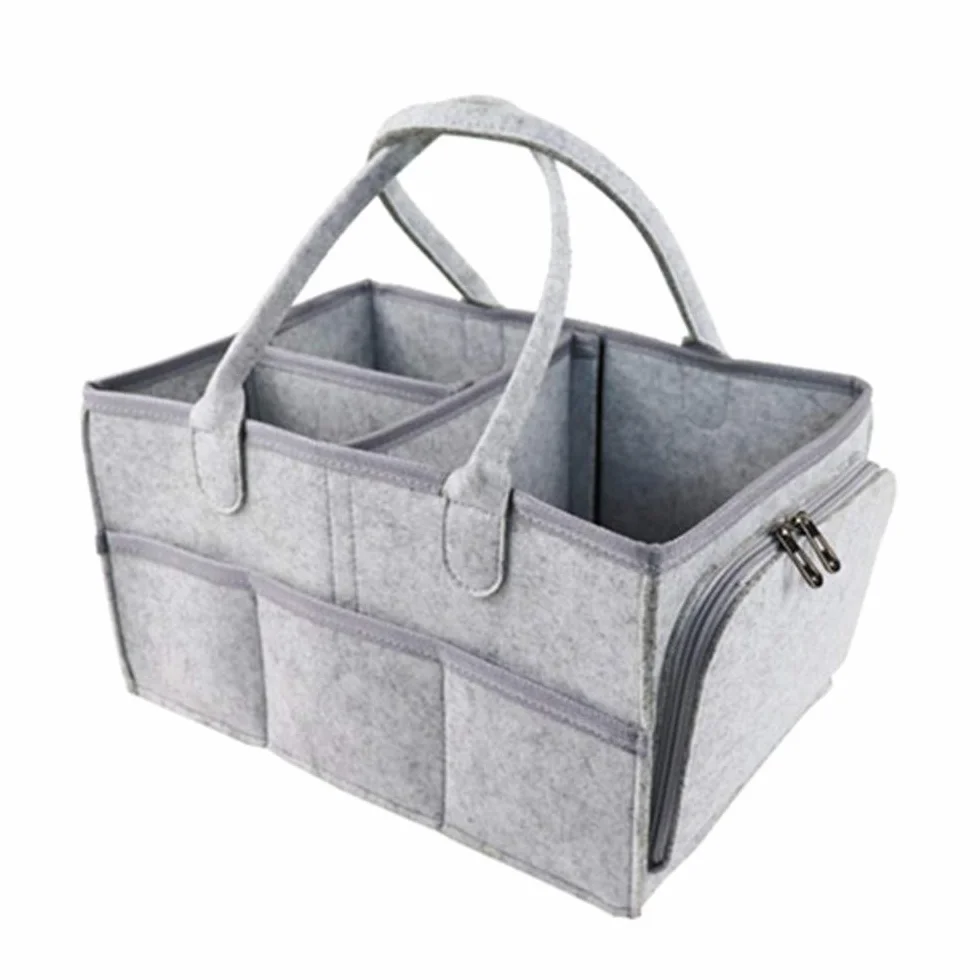 Windel Organizer, tragbare Wickeltasche Filz Baby Windel Organizer mit austauschbaren Fächern für Wickeltisch, Beißring, Windel, Lätzchen, Dusche Geschenkkorb