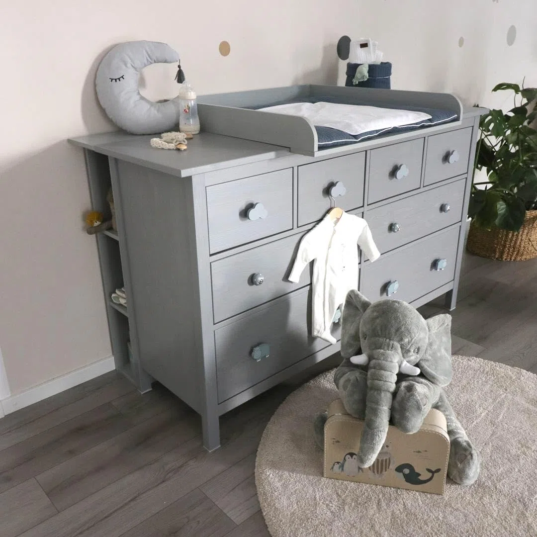 Puckdaddy Lucas Stauraumregal kompatibel mit Hemnes Kommoden 19x30x93cm Holzstärke 2cm Grau