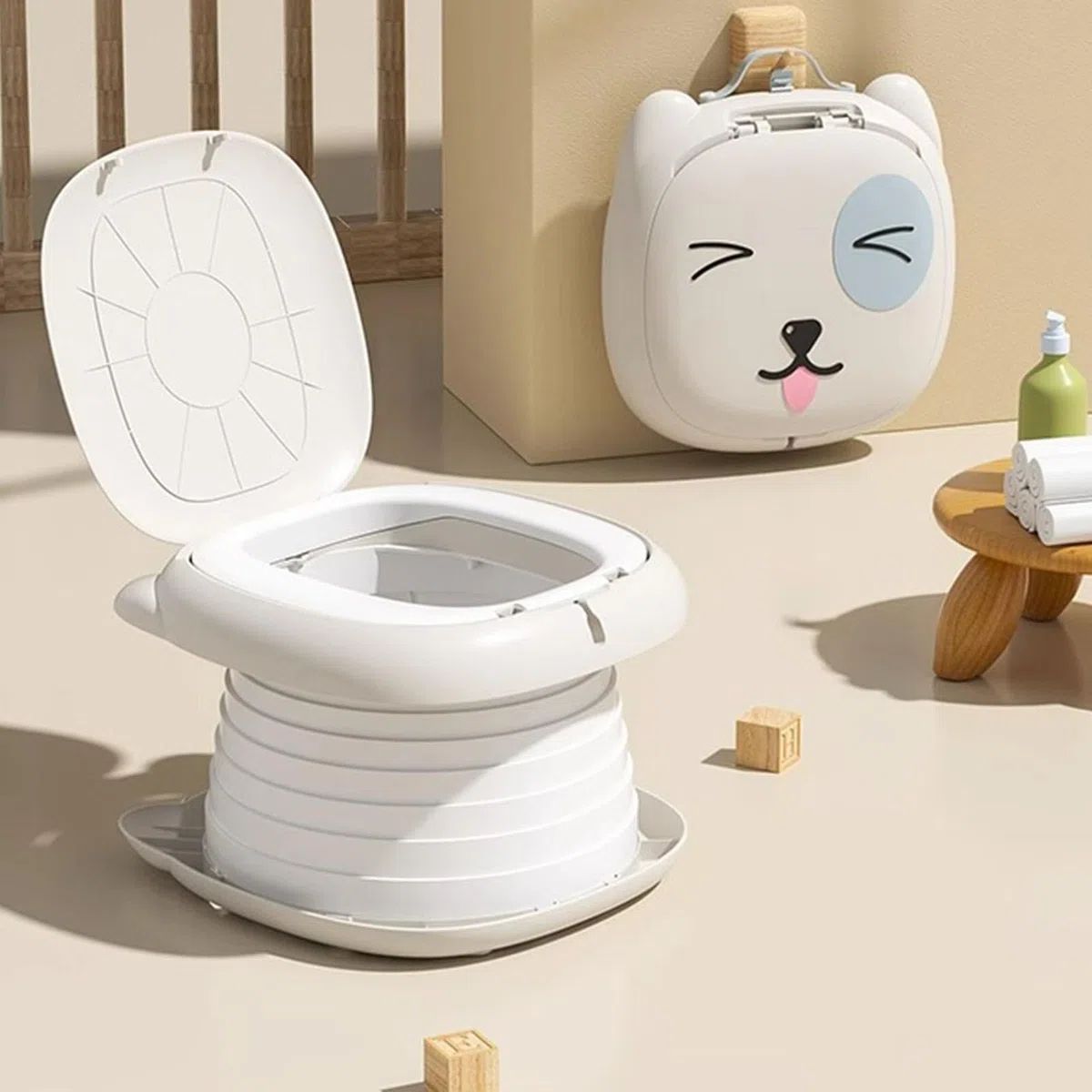 Tragbares Töpfchen für Kleinkinderreisen,Tragbares Kleinkindtöpfchen | Faltbare Autotoilette für Kleinkinder - Reise-Autotoilette klein, faltbar, inklusive saugfähigem Papier, tragbar für Kinder,