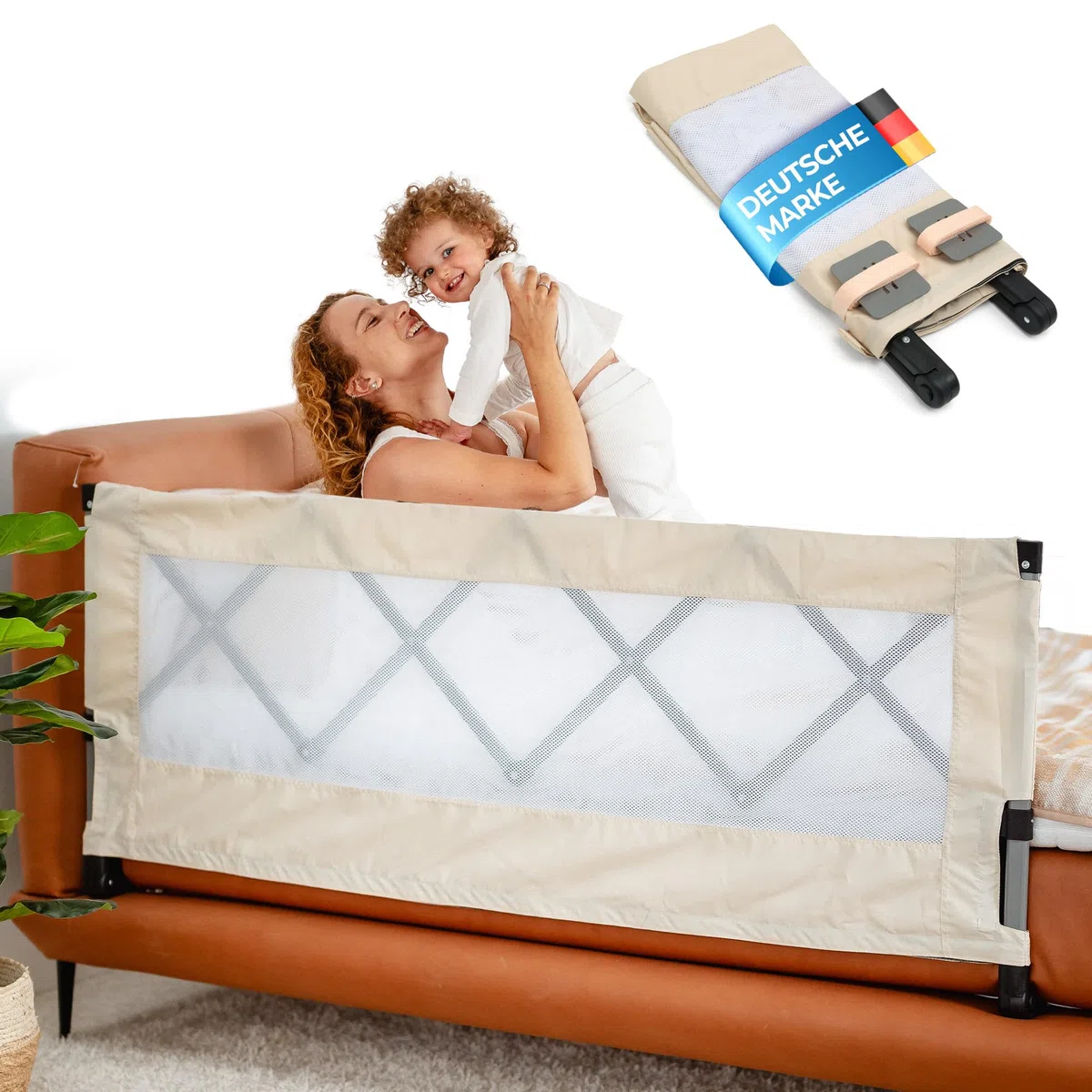 Rausfallschutz Bett Faltbar, 55x130 | Kompakt und Handlich, Für Reise, Übernachtungen, Hotels, Für Boxspringbett, Massivholzbett, Metallbett