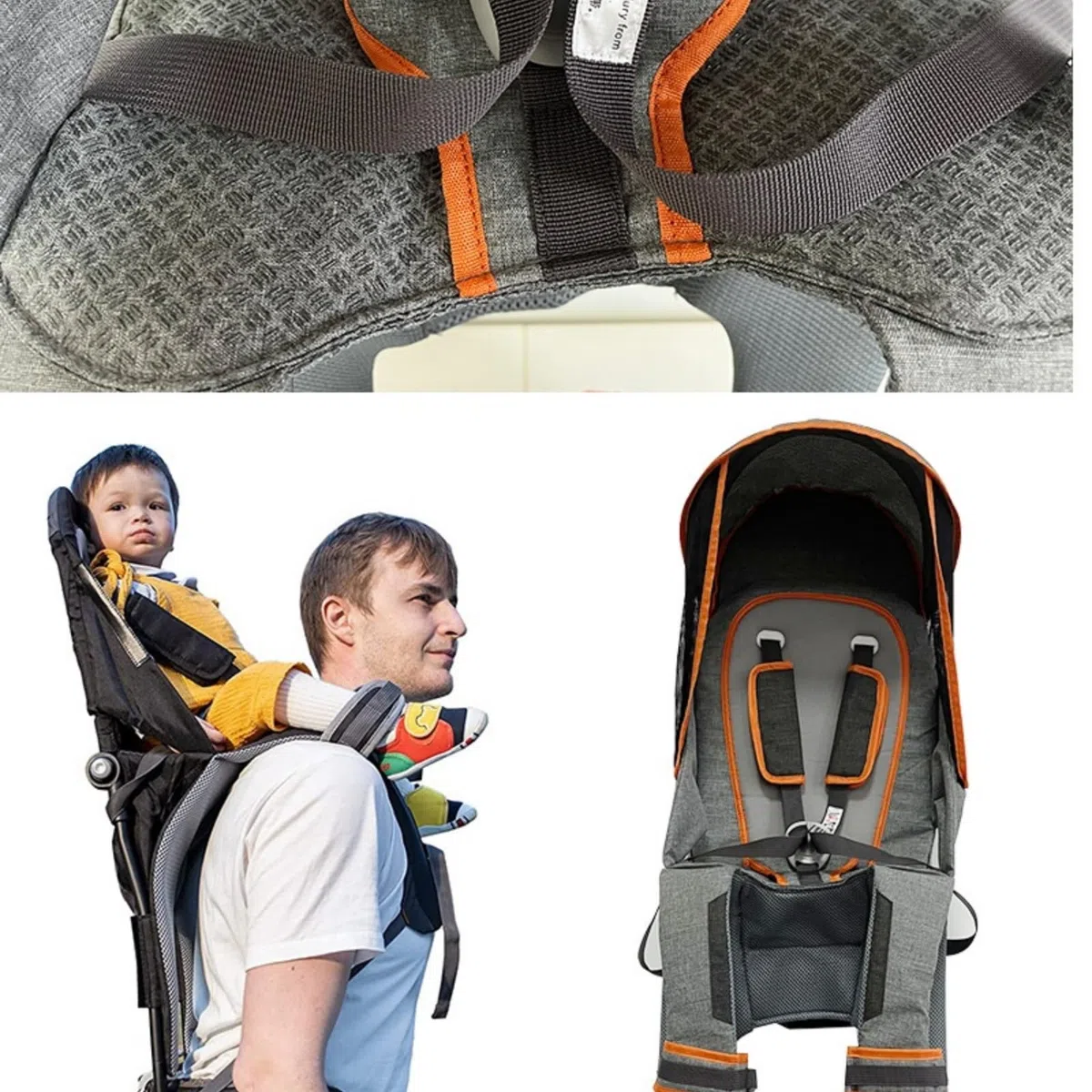 Babytrage zum Wandern – Ergonomischer Rucksack mit verstellbaren Trägern, leicht und faltbar, integrierter Sonnen- und Regenschutz, freihändige Kleinkindtrage – Schwarz