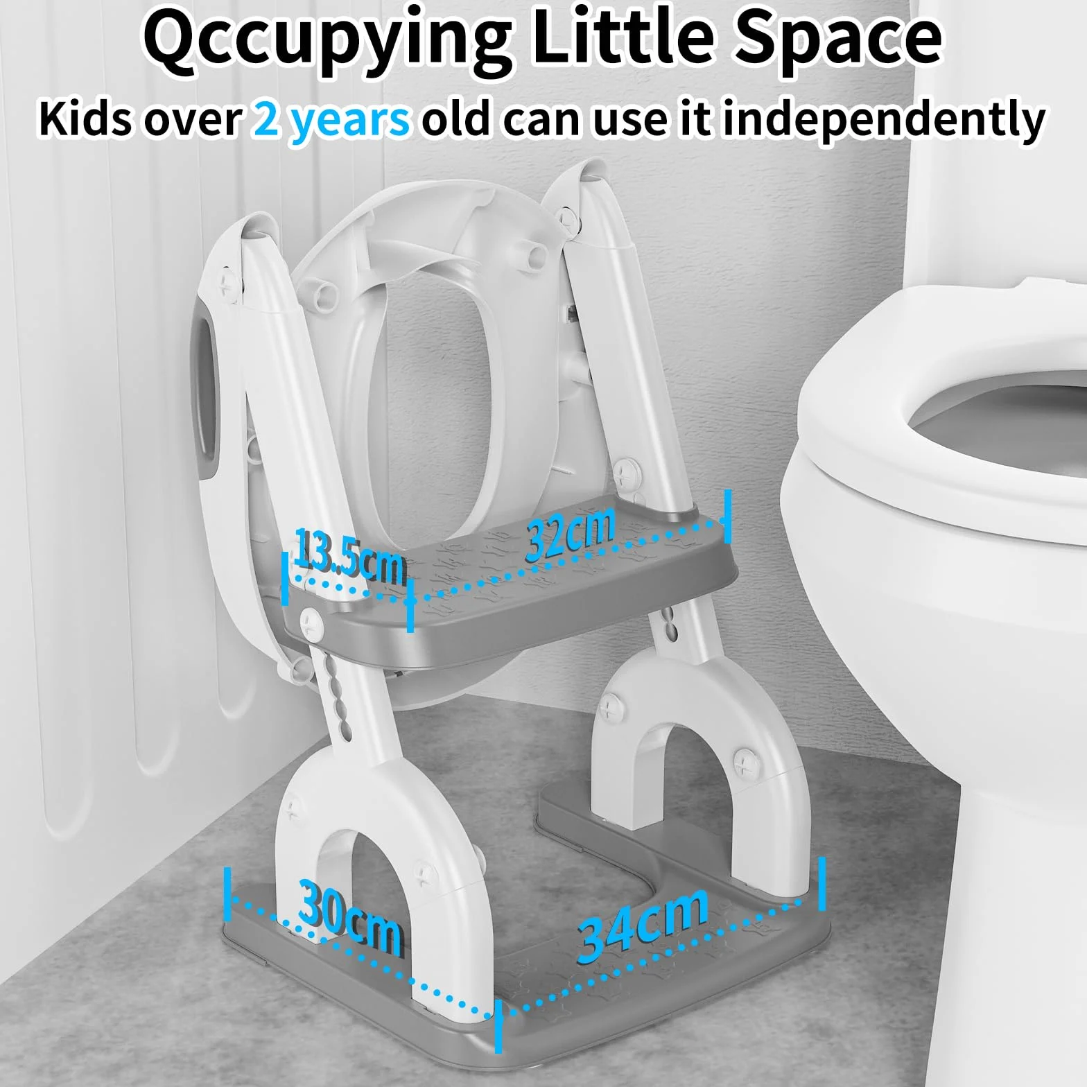 Toilettensitz Kinder mit Treppe, Upgraded WC Aufsatz für Kinder für Jungen und Mädchen, 2-in-1 Toilettentrainer mit Treppe, Höhenverstellbar Bequemer Sicherer Toilettensitze, Tritthocker für Kinder