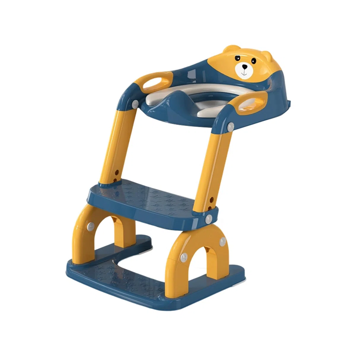 Höherer Kleinkind Toilettensitz mit rutschfesten Stufen, ergonomische Rückenlehne, faltbares Design für Jungen und Mädchen, Baby Toilettentrainer