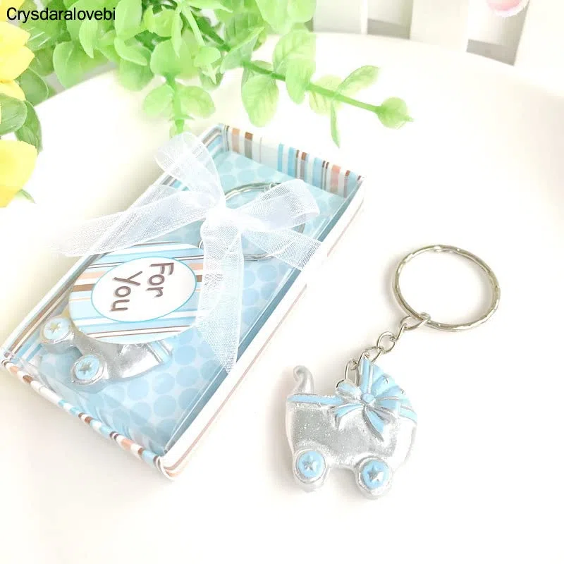50 x Schlüsselanhänger für Baby-Kutschen, Baby-Kleidung, Gastgeschenke für Babyparty, Taufe, Party, Andenken, Geburtstag, Schlüsselanhänger (1)
