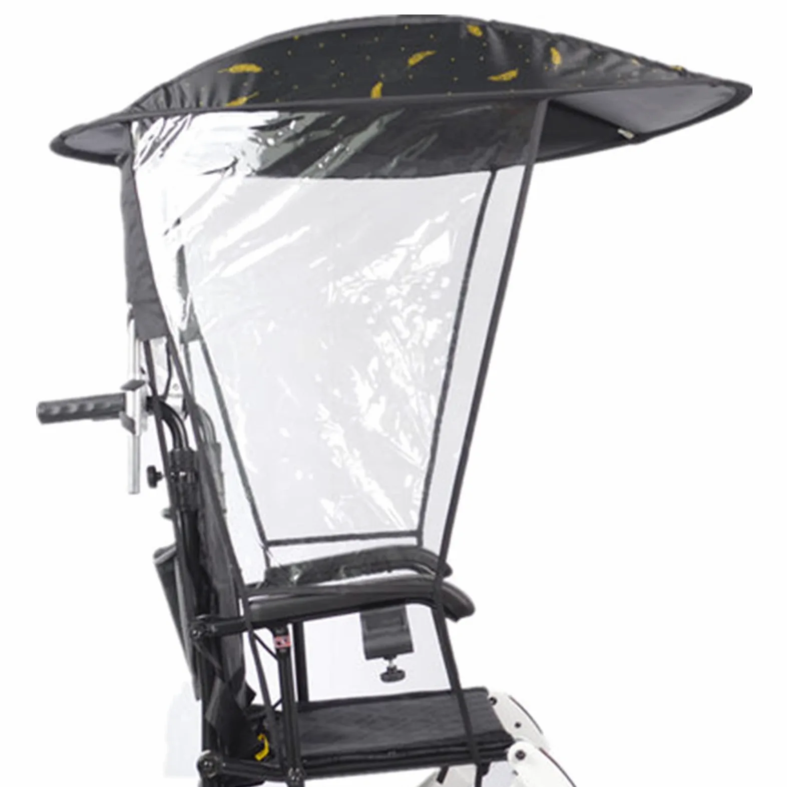 Rollstuhl-Sonnenschirm Universal Sonnenschutz Baldachin – Elektrischer Rollstuhlschirm mit UV-Schutz, Regenschutz und Klemme für die meisten Rollstühle