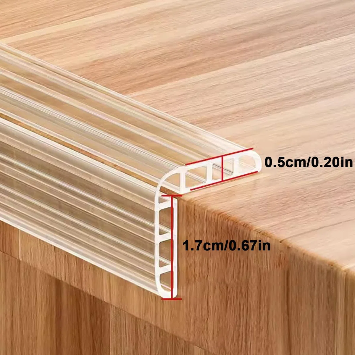 Silikon-Kantenschutzstreifen, Eckenschutz, PVC-Kantenschutz, selbstklebendes Sicherheitsband, 2–10 m(1.7cm,10m)