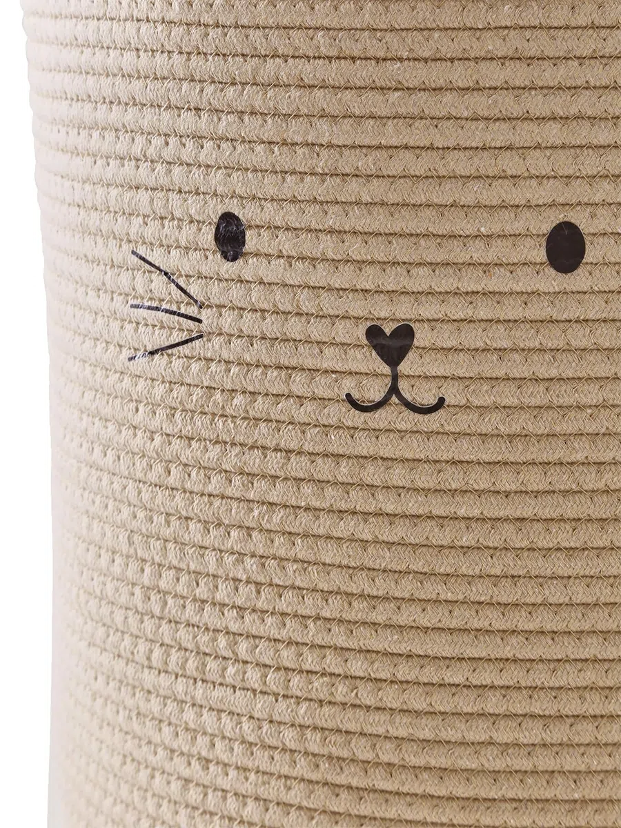 Vertbaudet Kinderzimmer Aufbewahrungskorb KATZE beige
