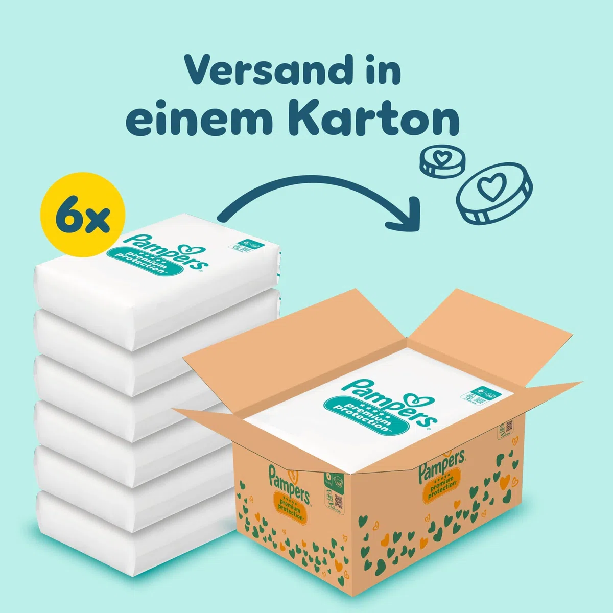 Pampers Premium Protection Größe 6 168 Windeln 13-18kg Haut- und Auslaufschutz