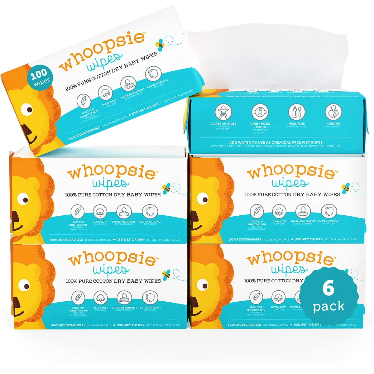 100% Pure Cotton Dry Wipes