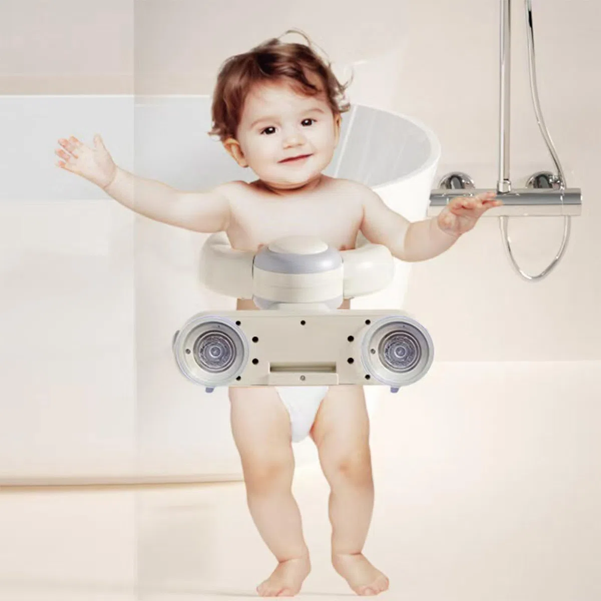 Faltbarer Baby-Badewannensitz für stehende Dusche, sicheres ergonomisches Design, Kleinkind-Badehilfe 6-36 Monate, Kleinkinder, faltbare Babywanne
