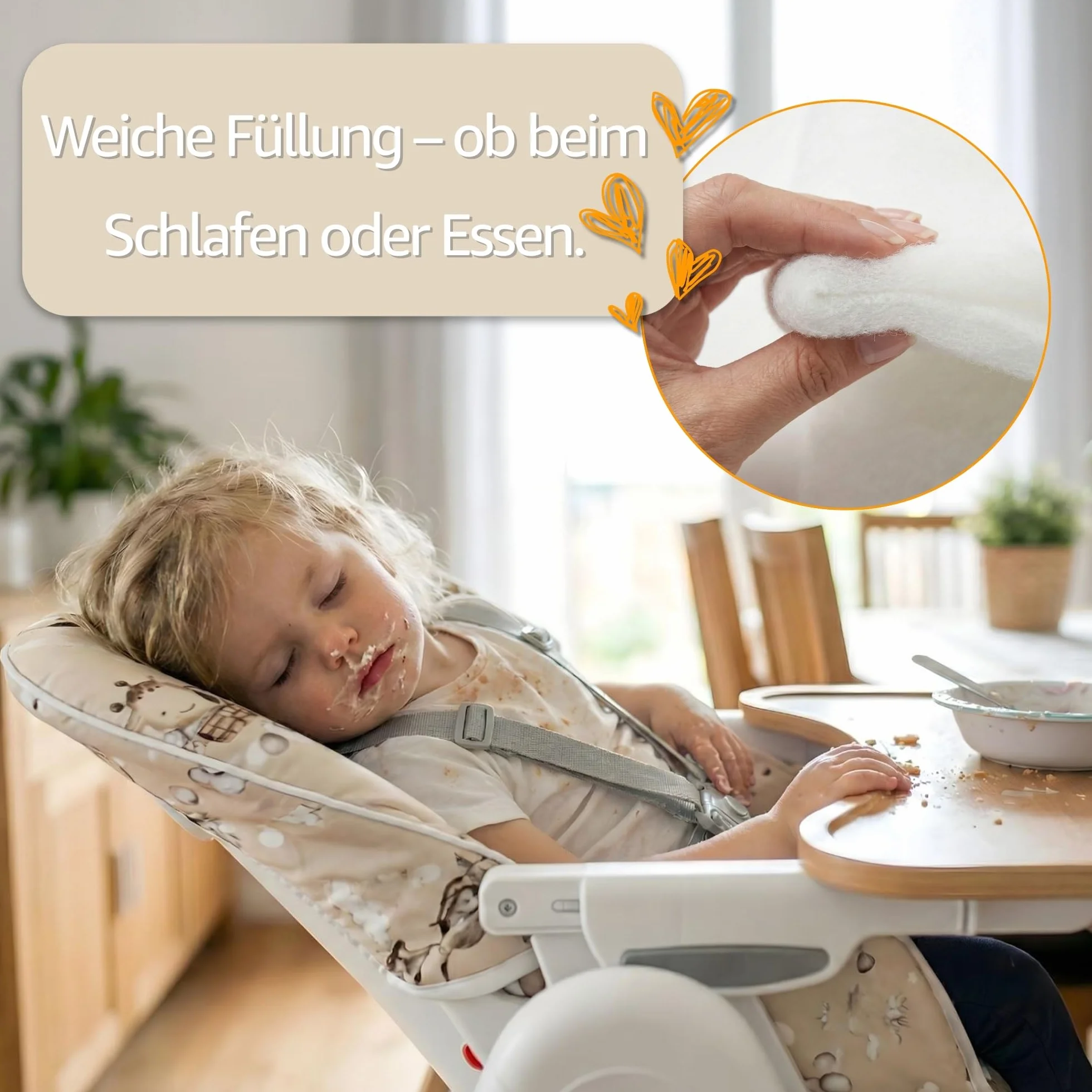 Sitzverkleinerer für Hochstuhl Baby Sitzkissen Stuhl - Kinder Sitzauflage für Ikea Peg Perego Kinderhochstuhl Chair Cover für Kinderstuhl Babystuhl und Hochstühle Zertifikat Oeko-Tex Galaxie