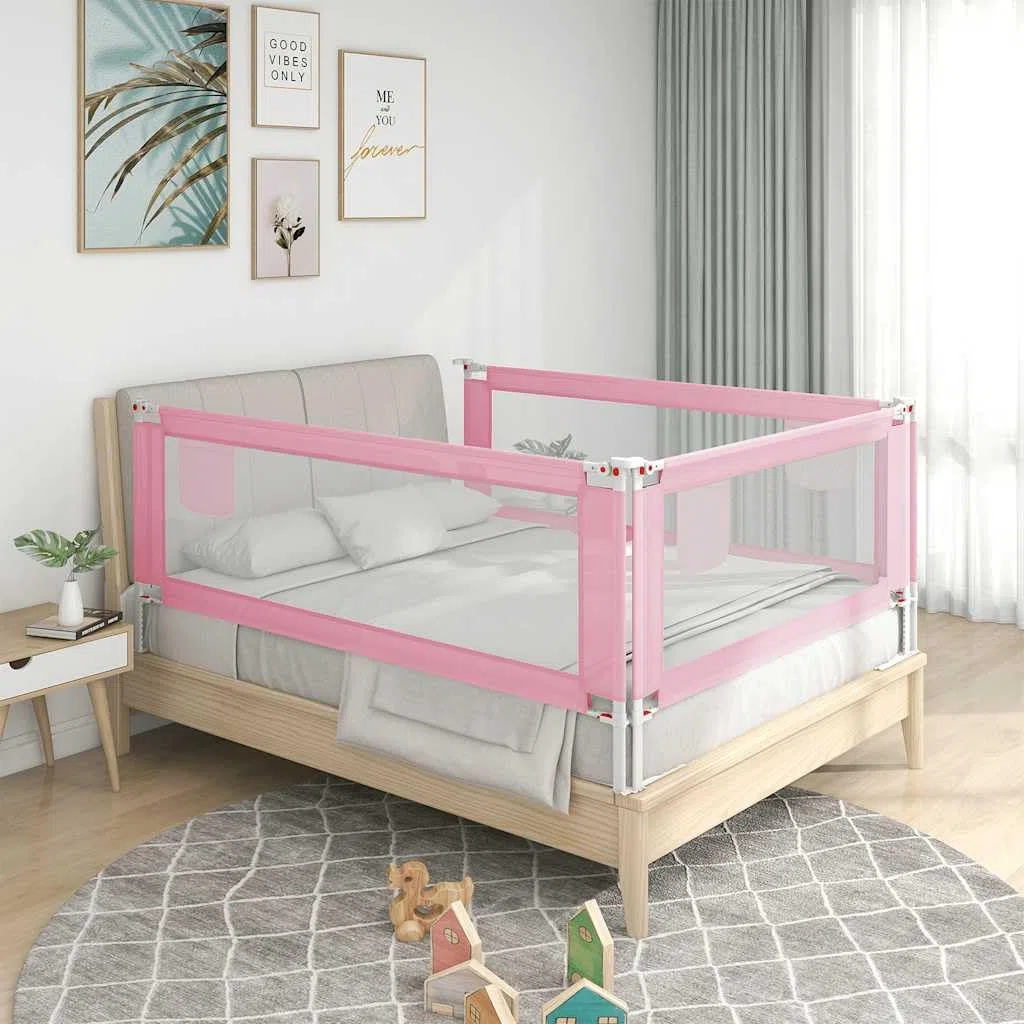 Generisch Kleinkind-Bettschutzgitter Rosa 190x25 cm Stoff,Baby & Kleinkind,Babysicherheit,Baby-Bettschutzgitter,10205