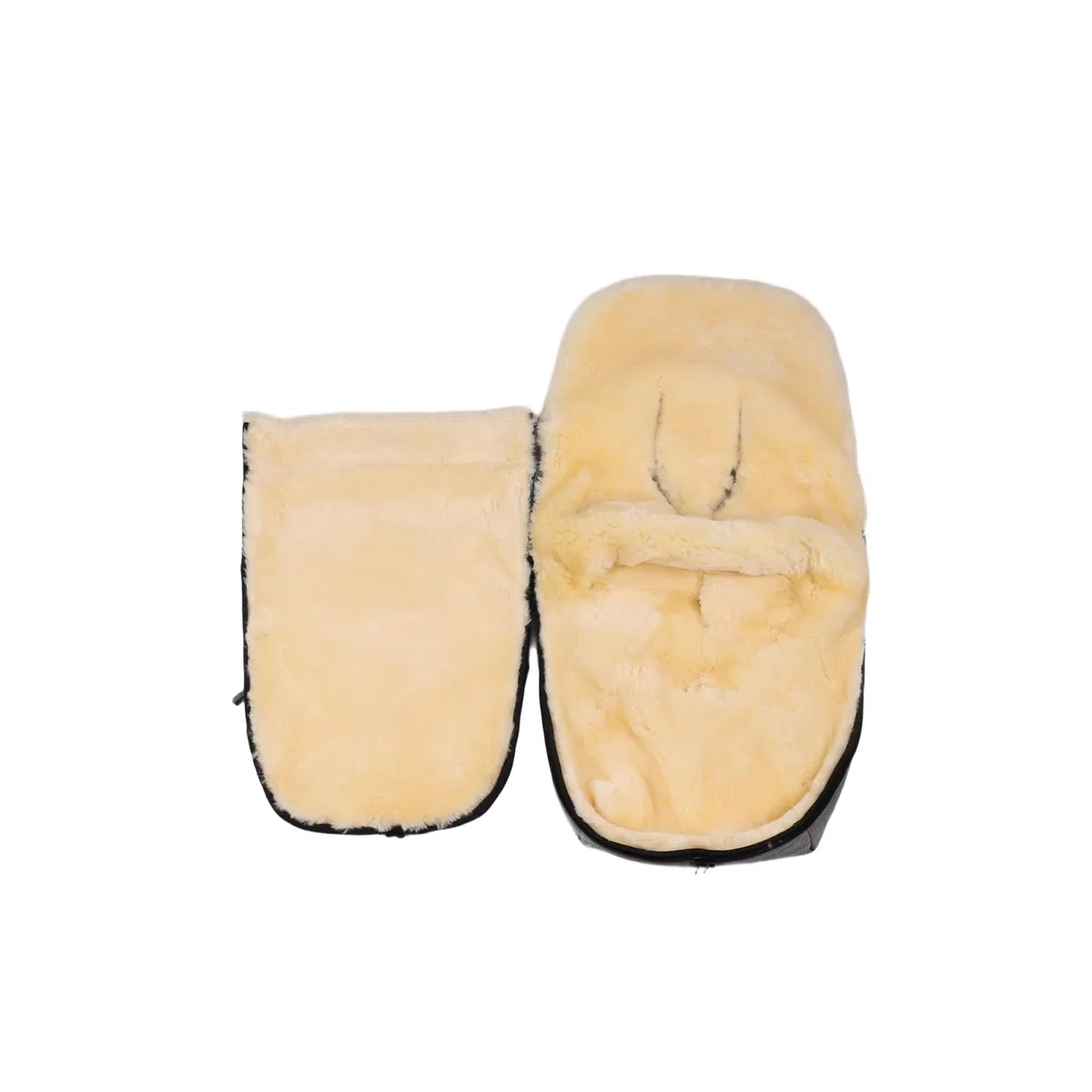 Baby Lammfellfußsack Kinderwagen Fellsack Kuscheliger Buggy Kinderwagen-Fußsack Wind-und Wasserdicht Thermoregulierend Rundum-Reißverschluss 90×50cm (Hellgrau Melange)