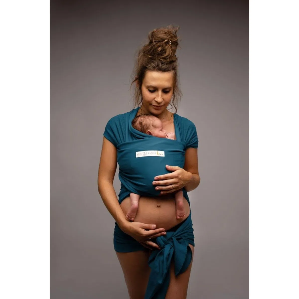 Love Radius BAB-BLEU Trageschal, BASIC Bio-Fasern, Geburt bis 9 kg, Retro-Blau, einheitsgröße