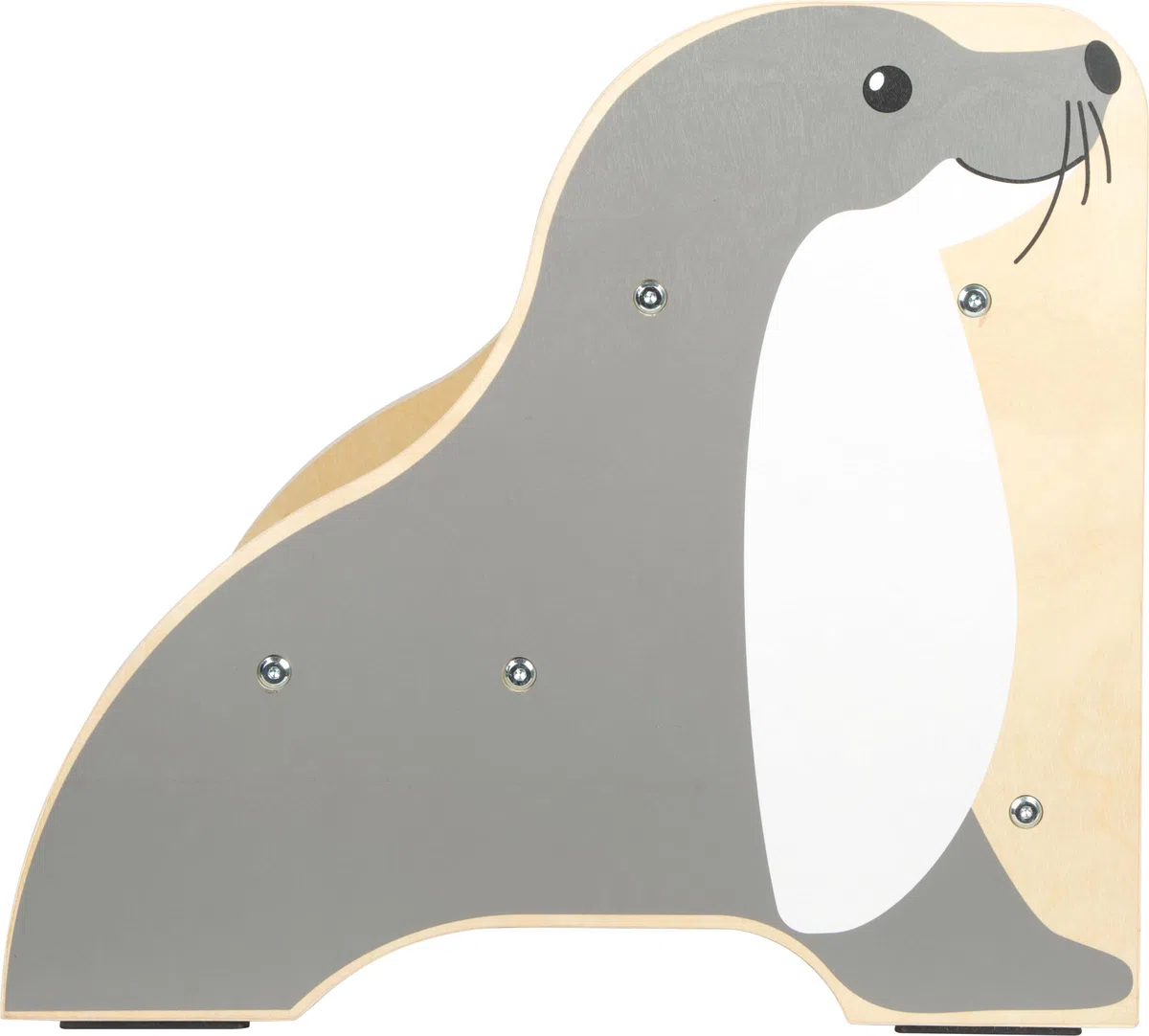 small Foot Tritthocker Seehund „Wildlife“ aus Holz, Stabiler und Rutschfester Hocker im Seehund-Design, bis max. 150 kg, für Kinder ab 2 Jahren, 12669