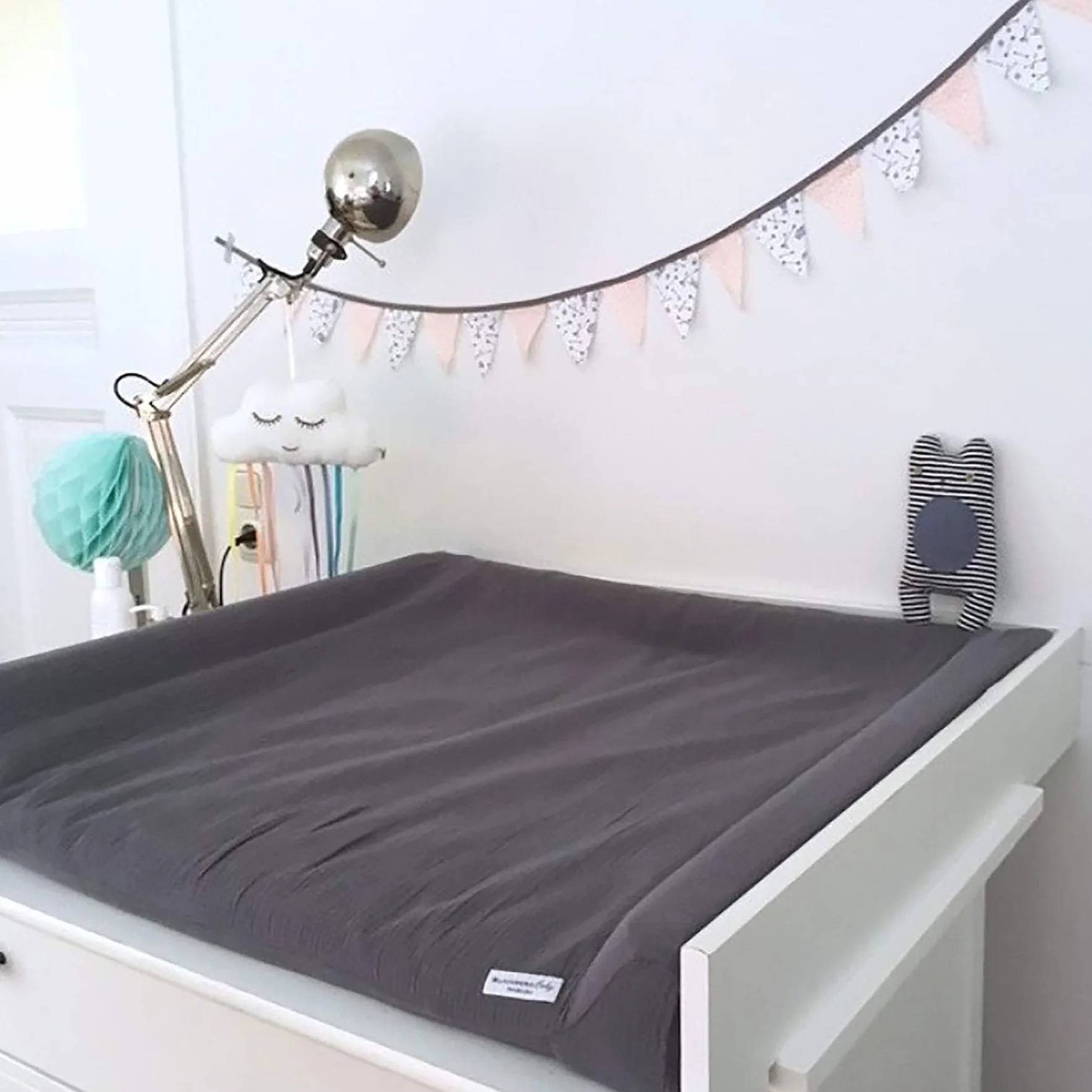 Blausberg Baby - Bezug kompatibel mit IKEA-Wickelauflage Vädra 74x80 cm – in Salbei Grün Eukalyptus - aus 100% Baumwolle-Musslin, Oeko-Tex ® Standard 100 zertifiziert
