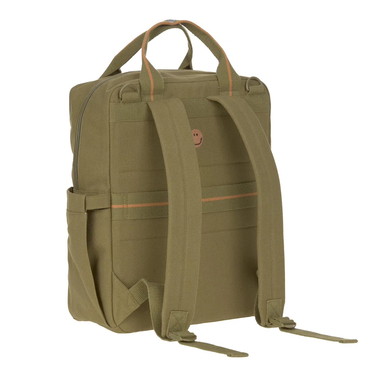 LÄSSIG Baby Wickelrucksack Wickeltasche mit Wickelunterlage und Kinderwagenbefestigung wasserabweisend/Little One & Me Square Backpack Big olive