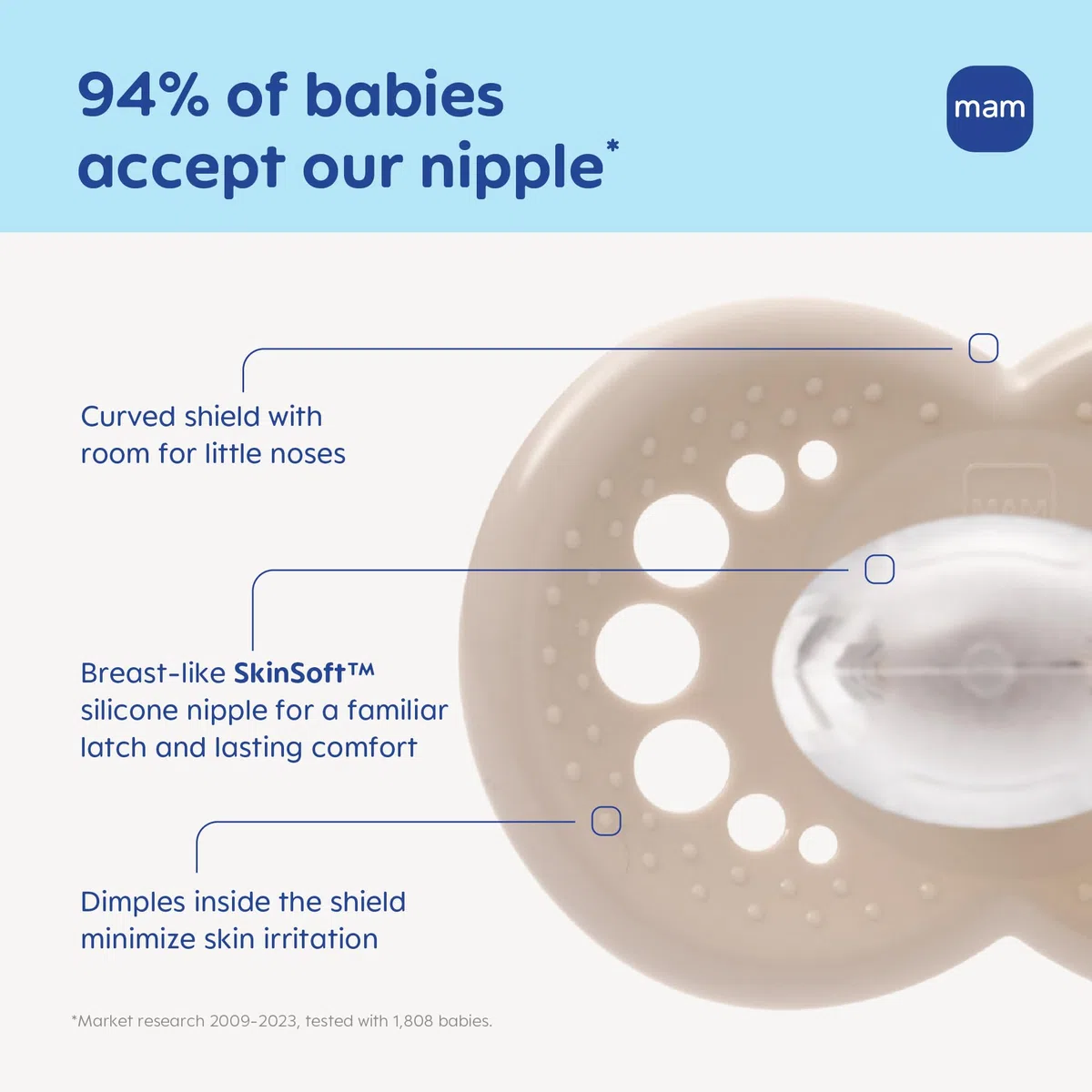 MAM Original Matte Baby Pacifier, Nipple Shape Helps Promote Healthy Oral Development, Sterilizer Case, 6-16 Months (Pack of 2)