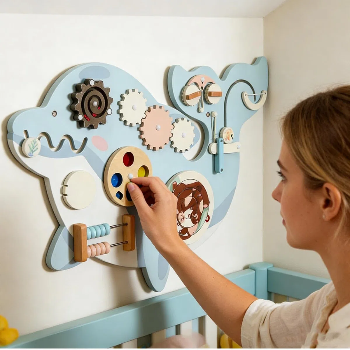 Aktivitätswand Spielzeug Zur Entwicklung Der Feinmotorik | Aktivitätscenter Zur Wandmontage für Kinder Mädchen und für Zuhause Vorschule Kindergarten Kinderkrippe und Klassenzimmer