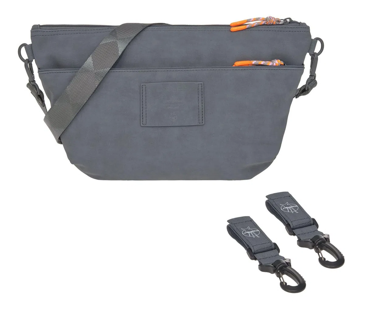 LÄSSIG Baby Kinderwagenorganizer Umhängetasche Kinderwagentasche inkl. Kinderwagenbefestigung/GRE Buggy Bum Bag anthracite