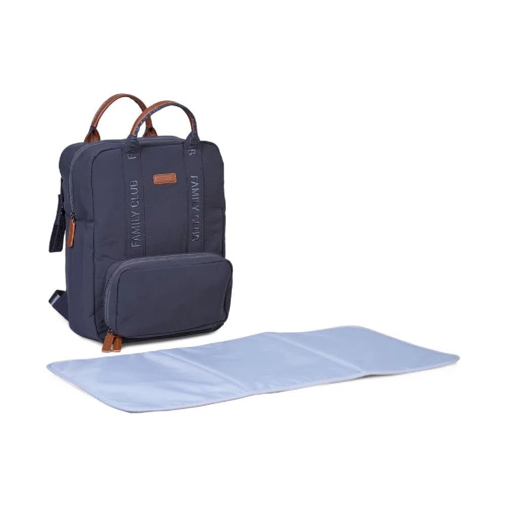 CHILDHOME, Wickelrucksack Family Bag Club, Großes Fassungsvermögen, Multifunktional, 11 Fächer, Isotherm Taschen, Trolley-Koffer Durchgang, Kinderwagenbefestigung, 20,5L, Grau