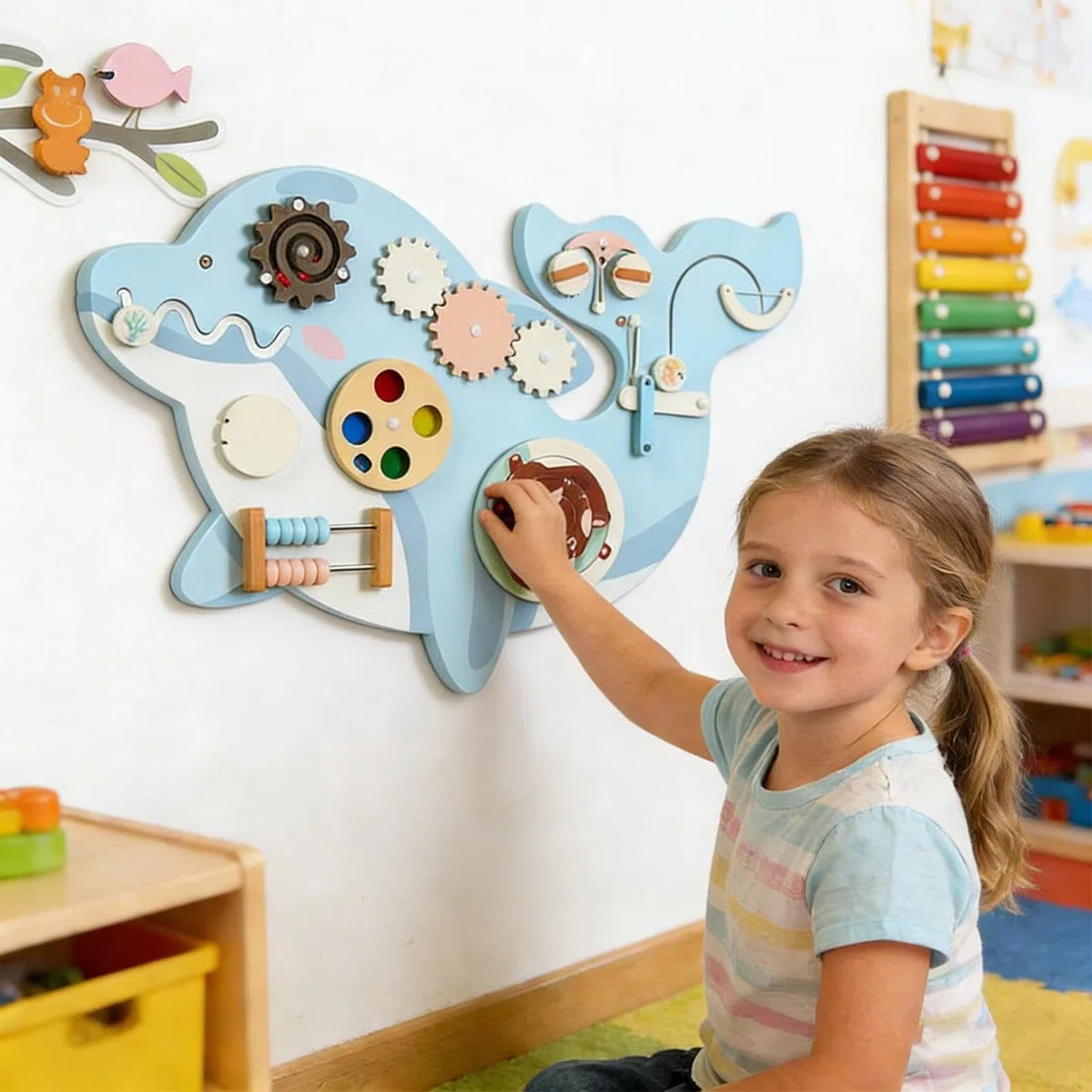 Wand Aktivitätsspielbrett Pädagogisches Bildungsspielzeug Für | Hölzerne Sensoriktafeln Und Aktivitätspaneele für Kinder Mädchen und für Zuhause Vorschule Kindergarten Kinderkrippe