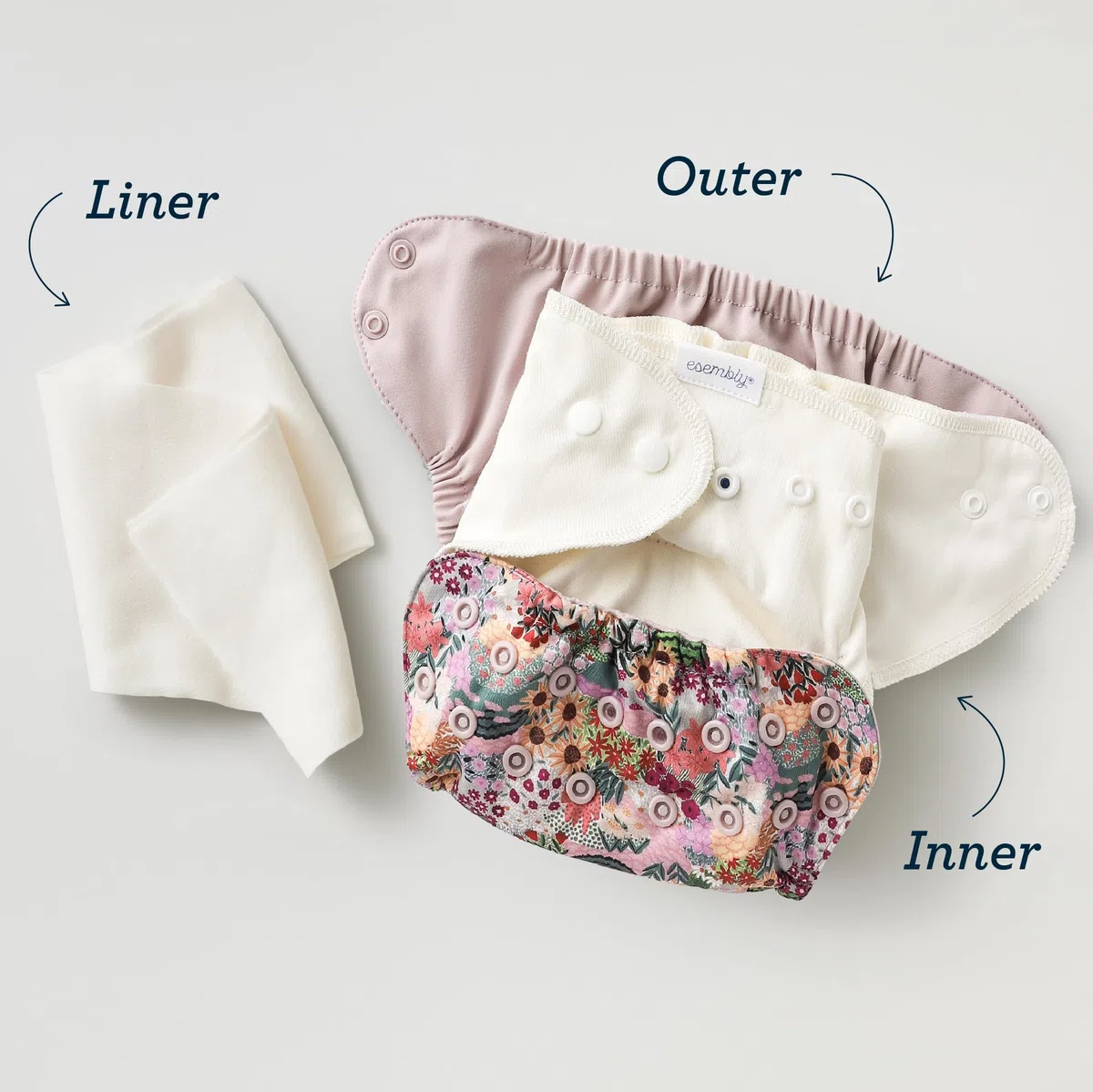 Esembly Stoffwindel aus Fleece, feuchtigkeitsableitend, hält das Baby trocken, verhindert Flecken, schützt Windel, einfacher zu reinigen, waschbar, wiederverwendbar, superweich, 12 Stück